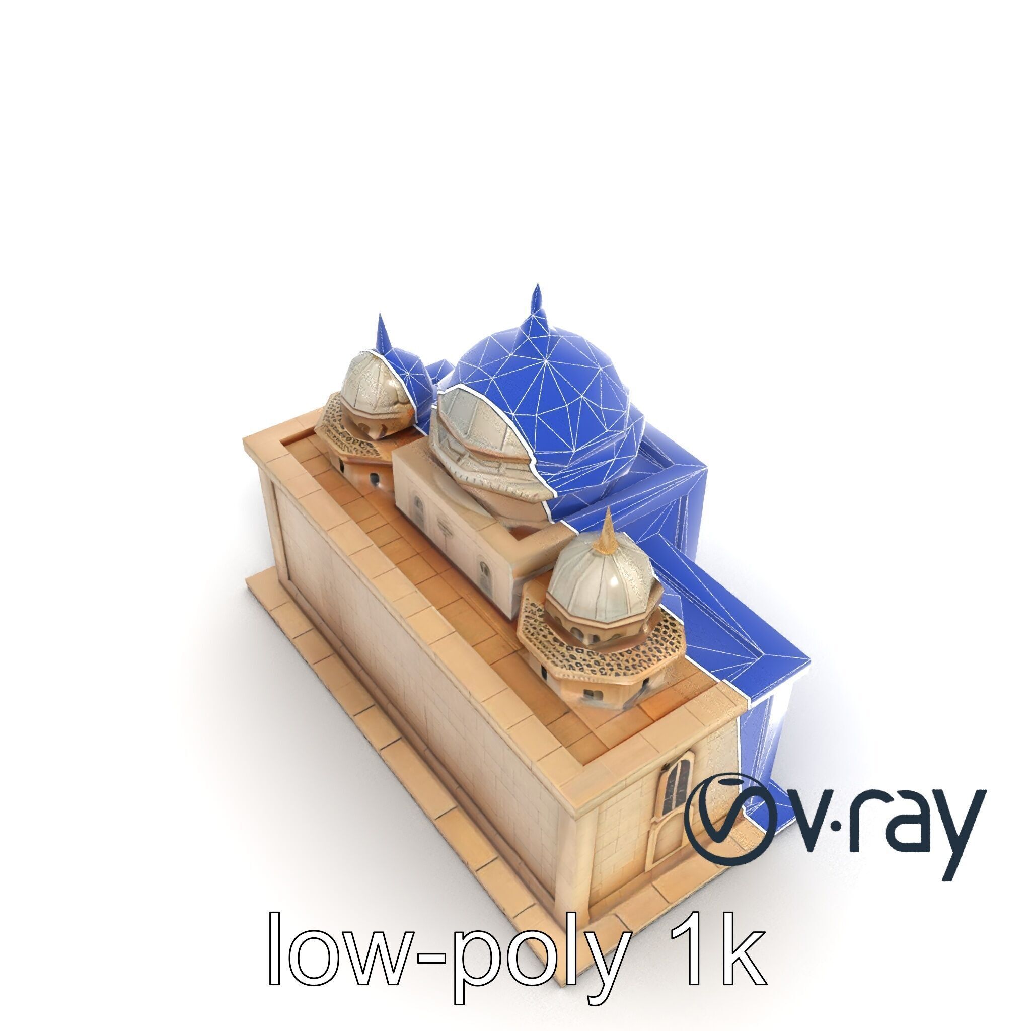 Grand Mosque Architecture Stone Surface Model Pack Low-poly 3D model_29