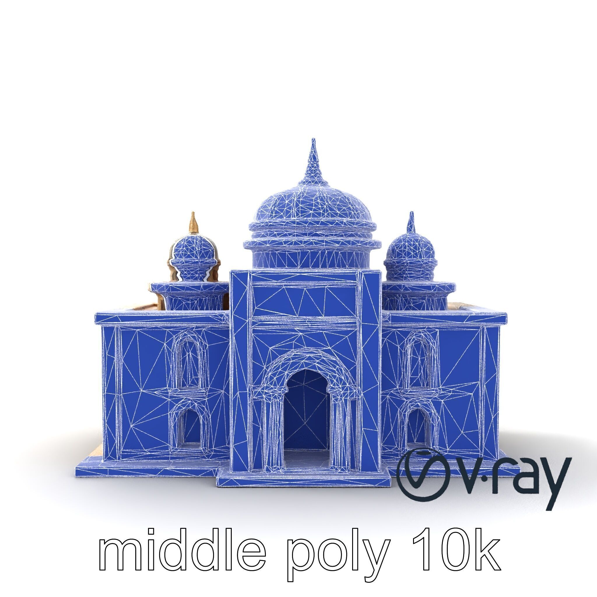 Grand Mosque Architecture Stone Surface Model Pack Low-poly 3D model_31