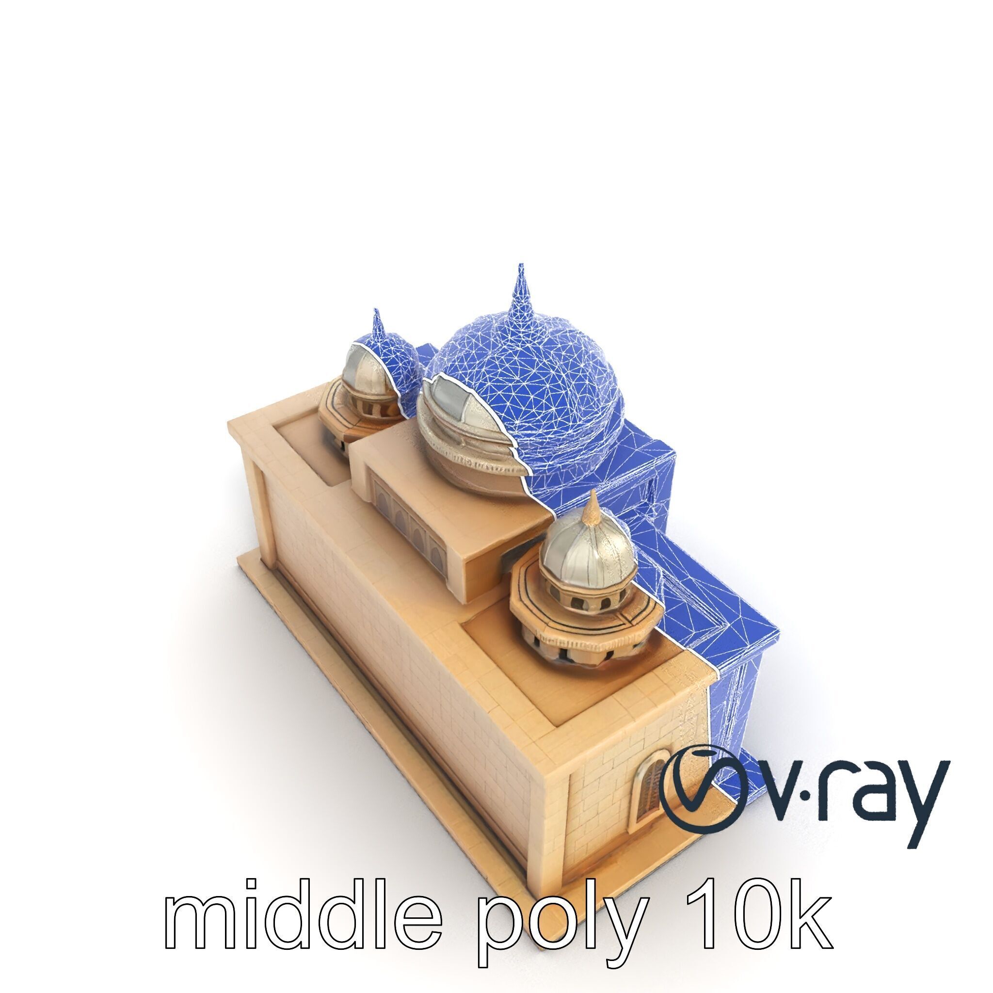 Grand Mosque Architecture Stone Surface Model Pack Low-poly 3D model_18