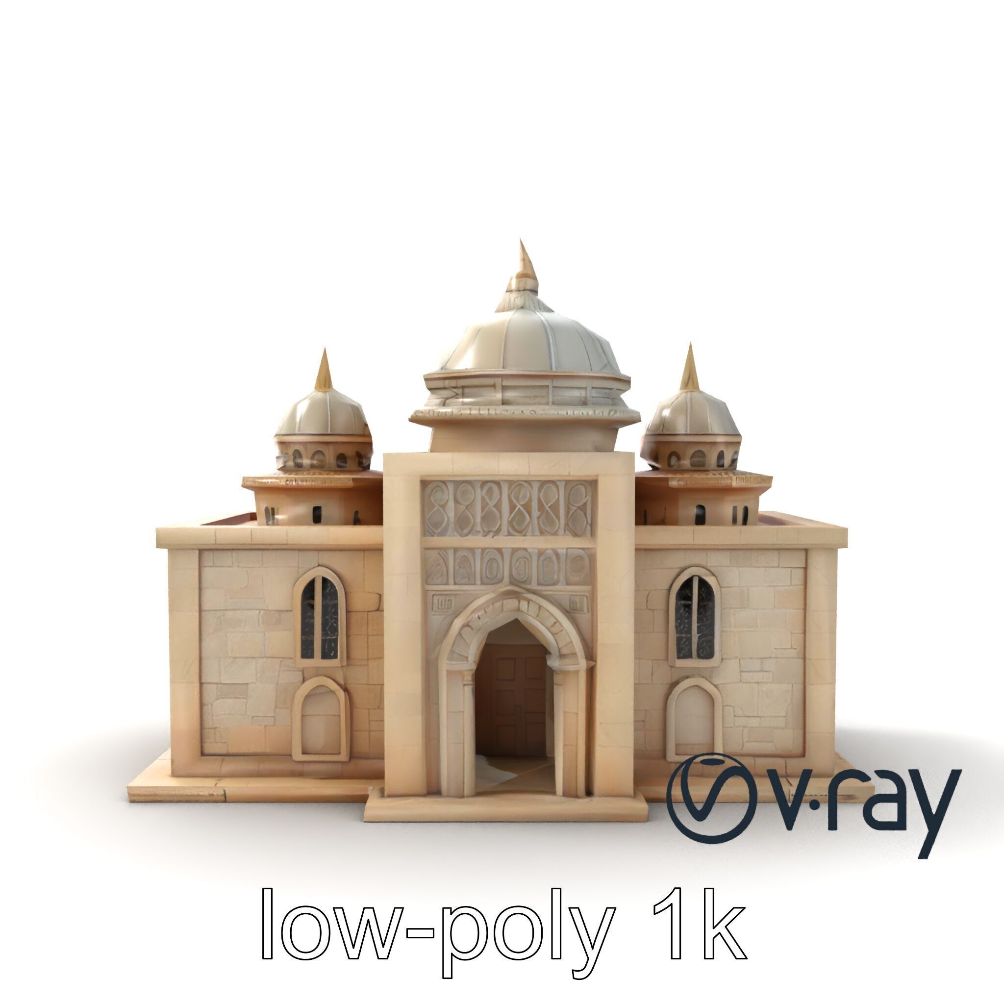 Grand Mosque Architecture Stone Surface Model Pack Low-poly 3D model_25