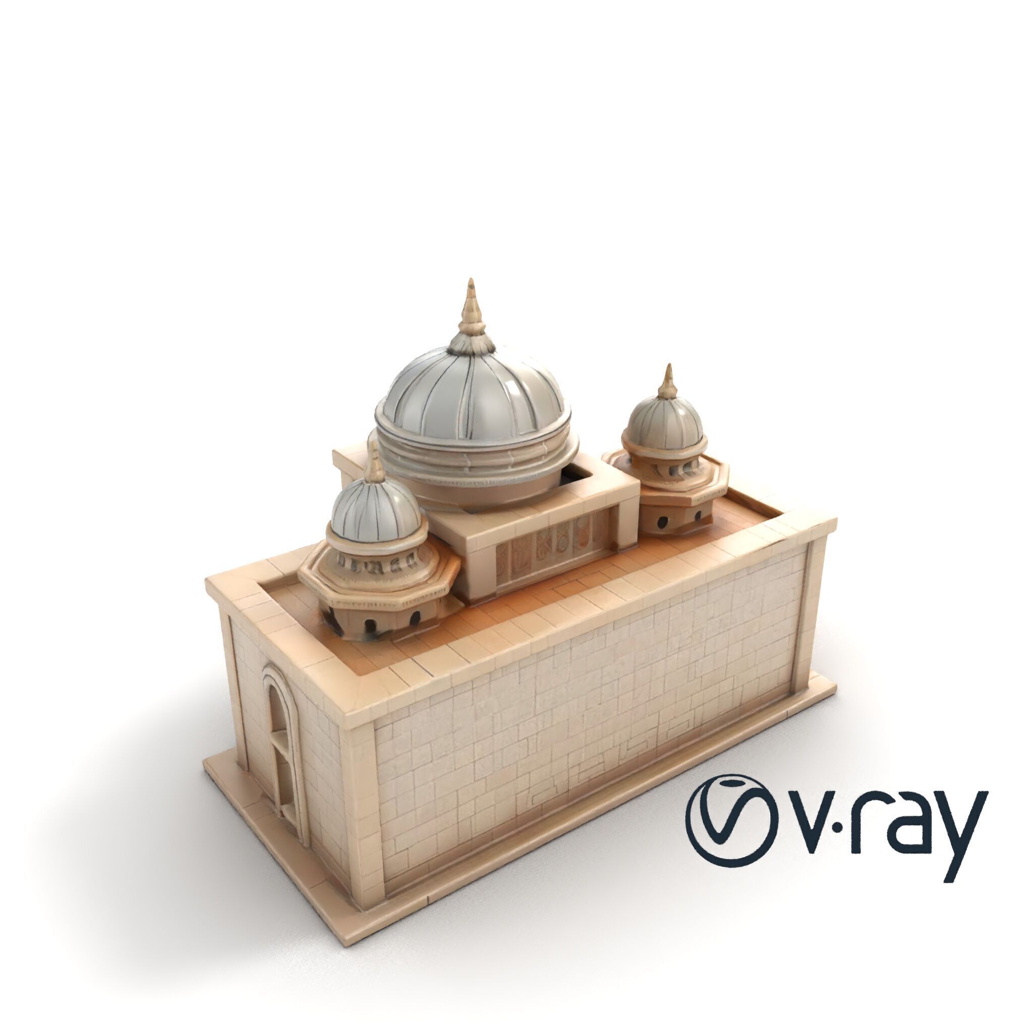 Grand Mosque Architecture Stone Surface Model Pack Low-poly 3D model_10