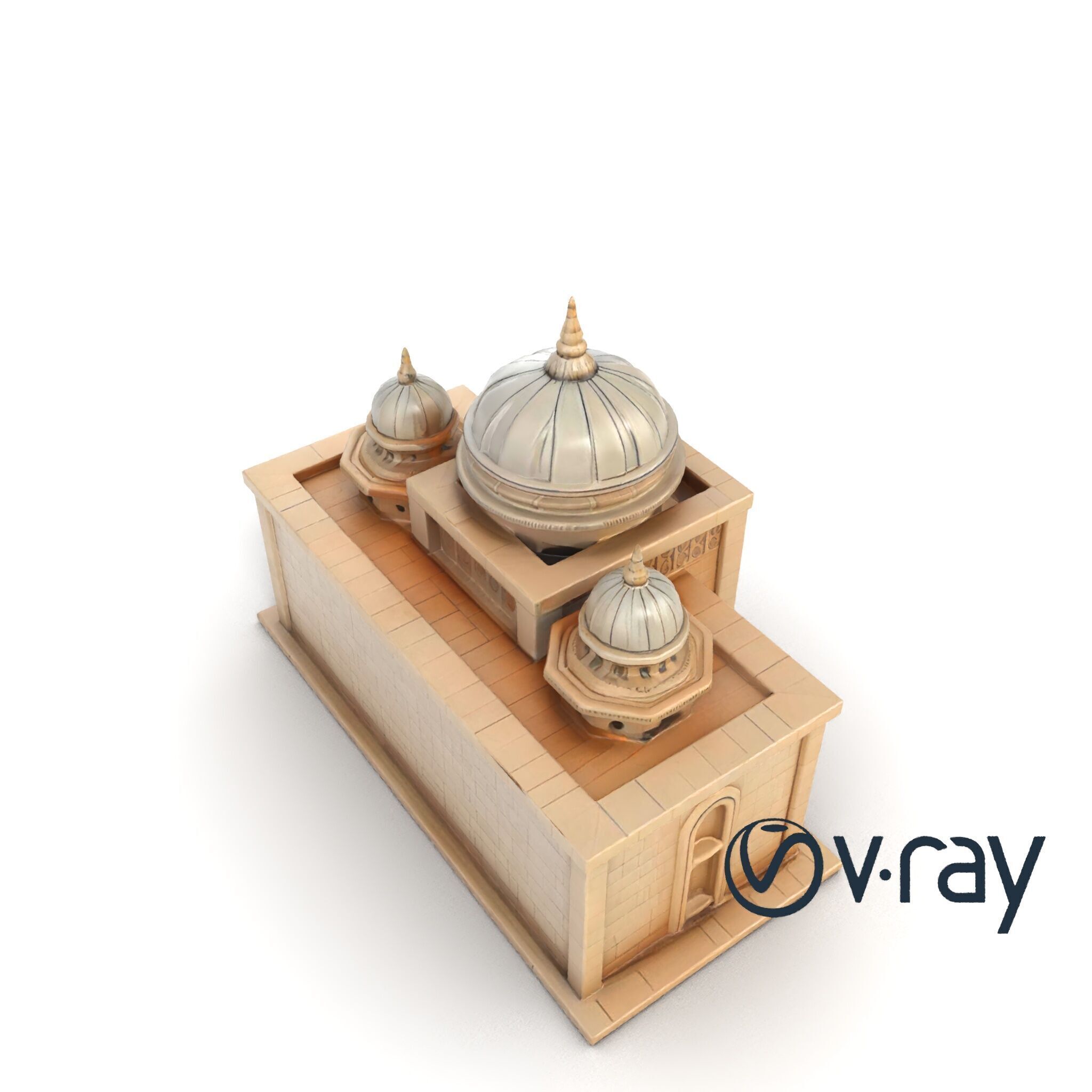 Grand Mosque Architecture Stone Surface Model Pack Low-poly 3D model_28