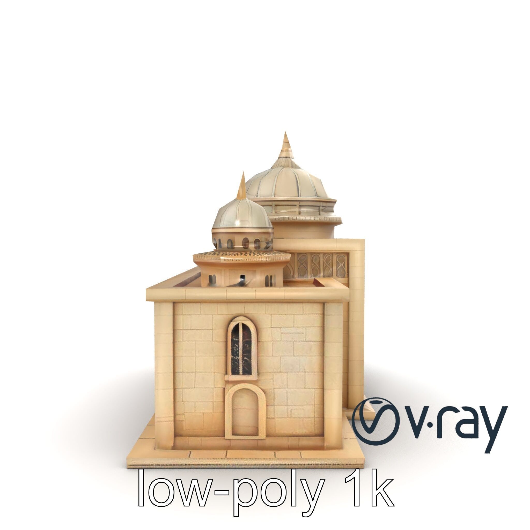 Grand Mosque Architecture Stone Surface Model Pack Low-poly 3D model_26
