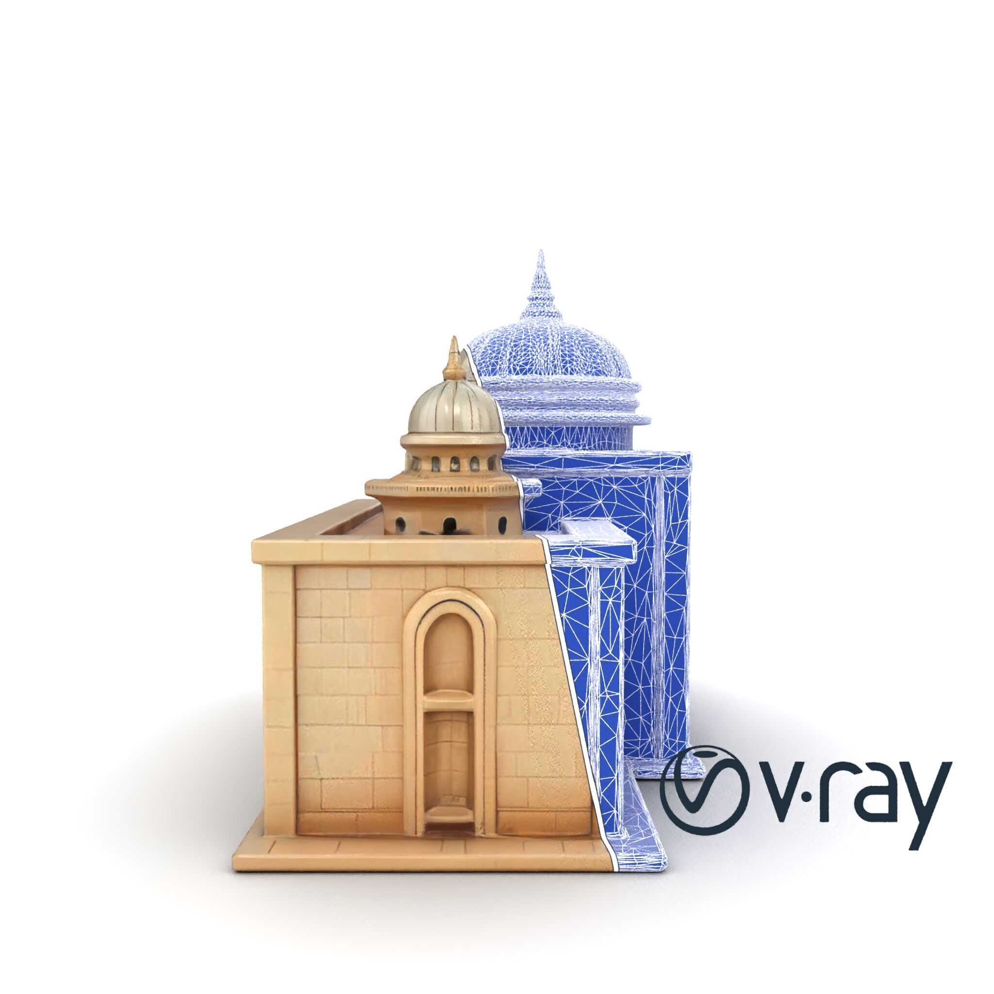 Grand Mosque Architecture Stone Surface Model Pack Low-poly 3D model_20