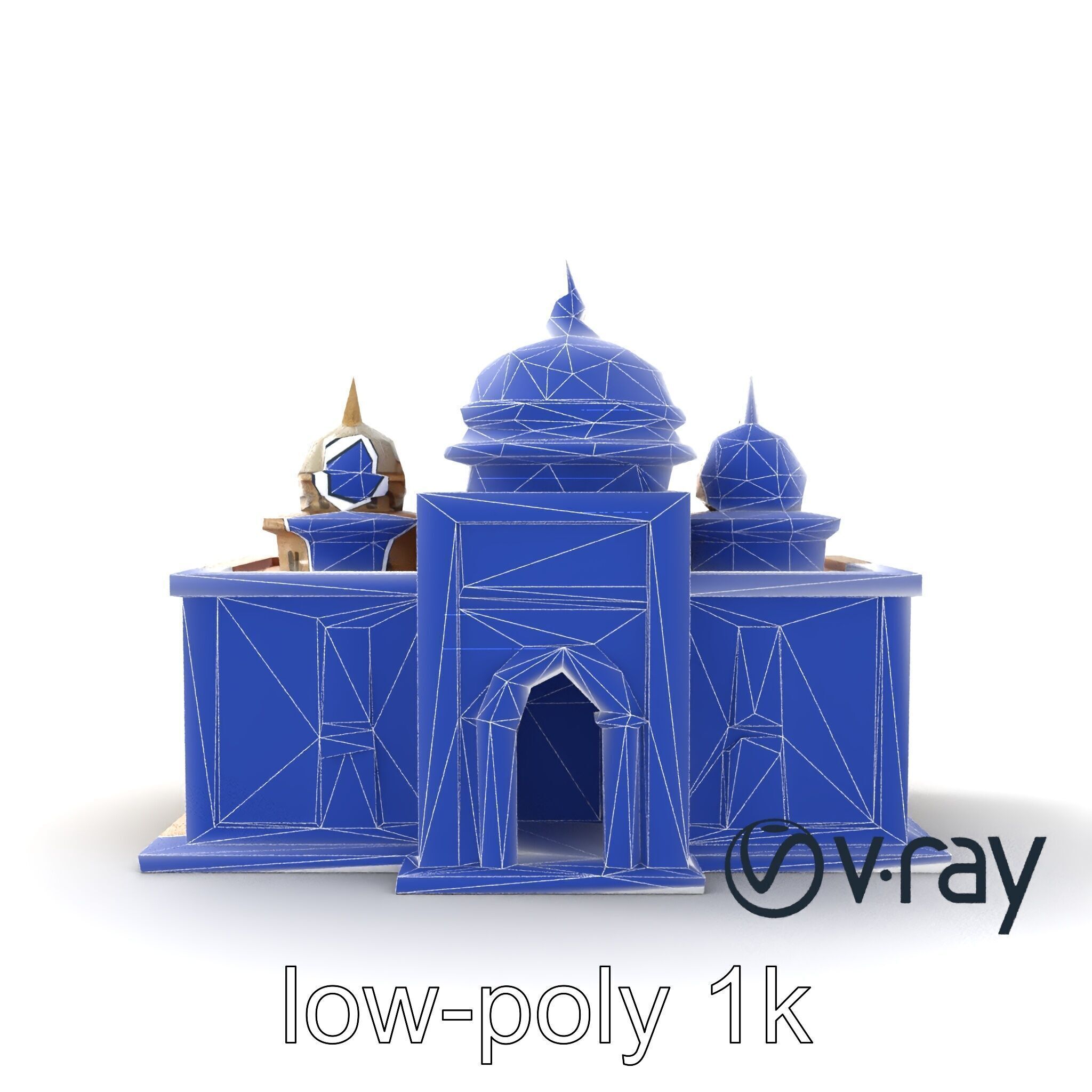 Grand Mosque Architecture Stone Surface Model Pack Low-poly 3D model_14