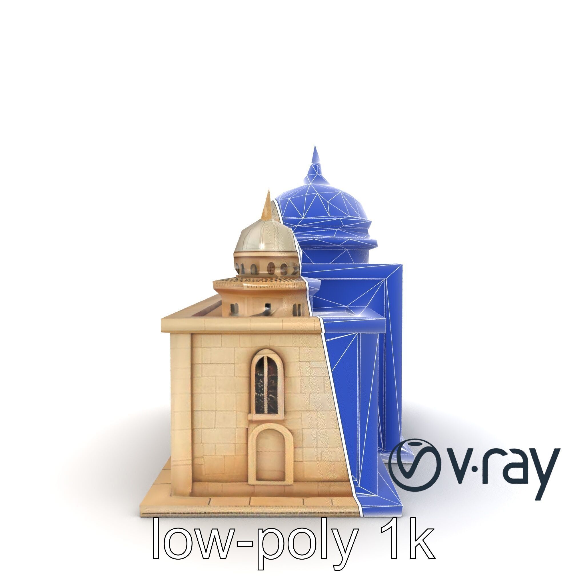 Grand Mosque Architecture Stone Surface Model Pack Low-poly 3D model_16