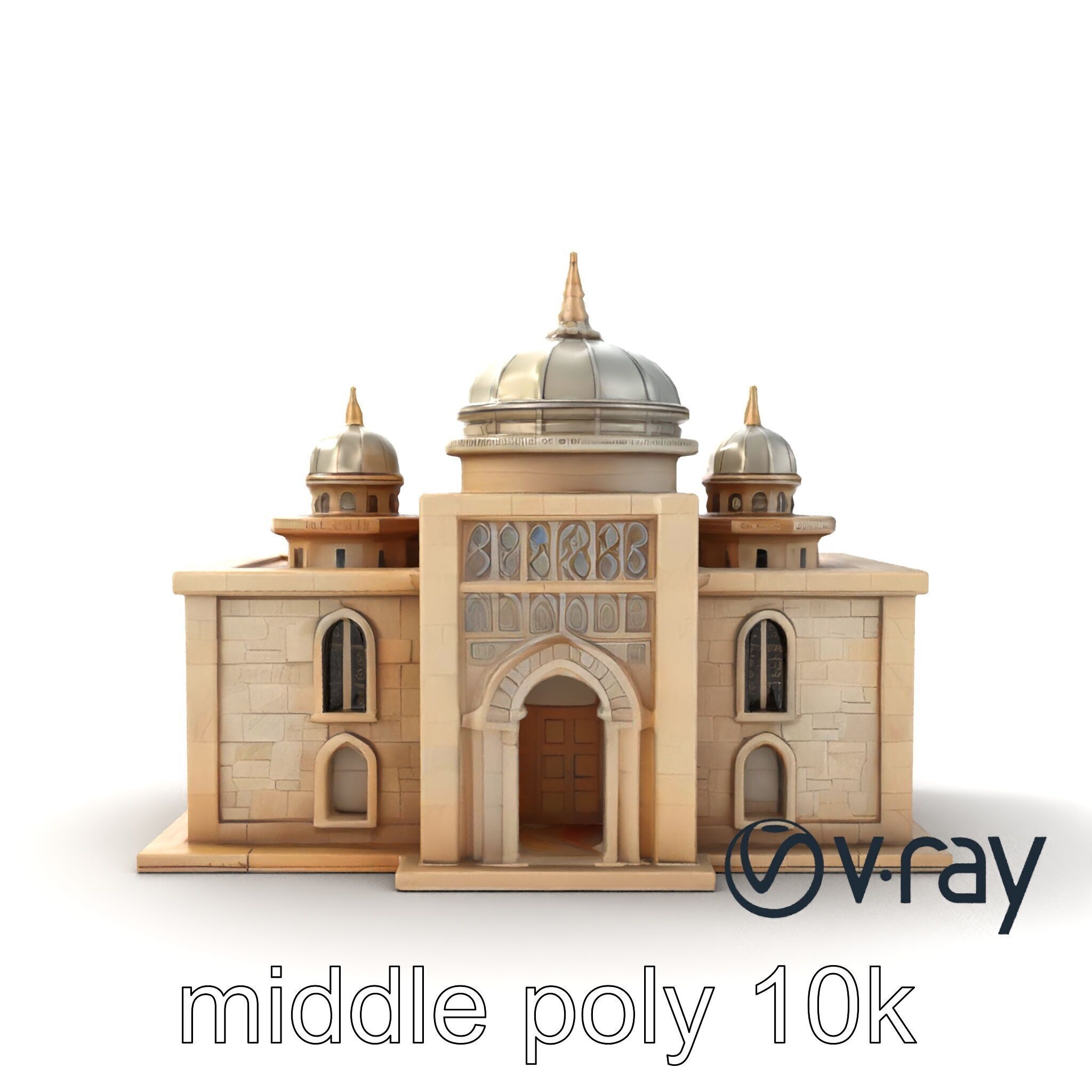 Grand Mosque Architecture Stone Surface Model Pack Low-poly 3D model_22