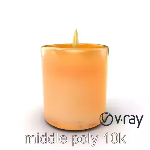Rustic Candle with Glowing Flame model pack