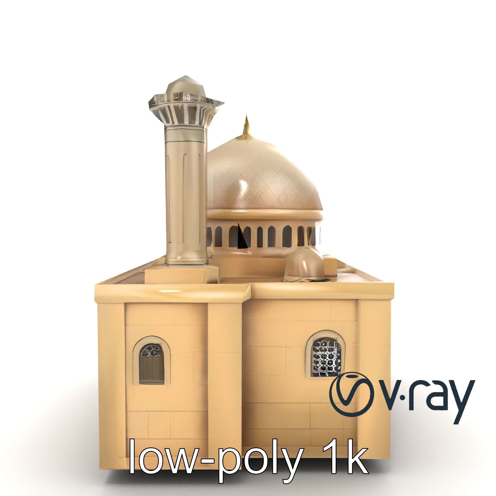 Symmetrical Mosque Arch Design model pack Low-poly 3D model_17