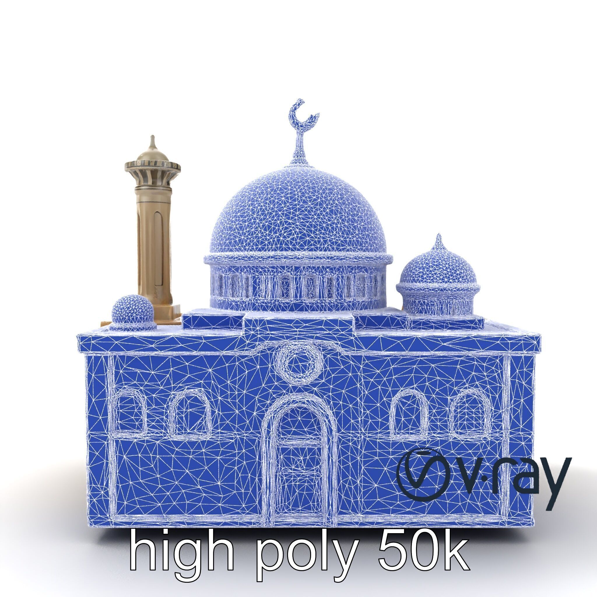 Symmetrical Mosque Arch Design model pack Low-poly 3D model_25