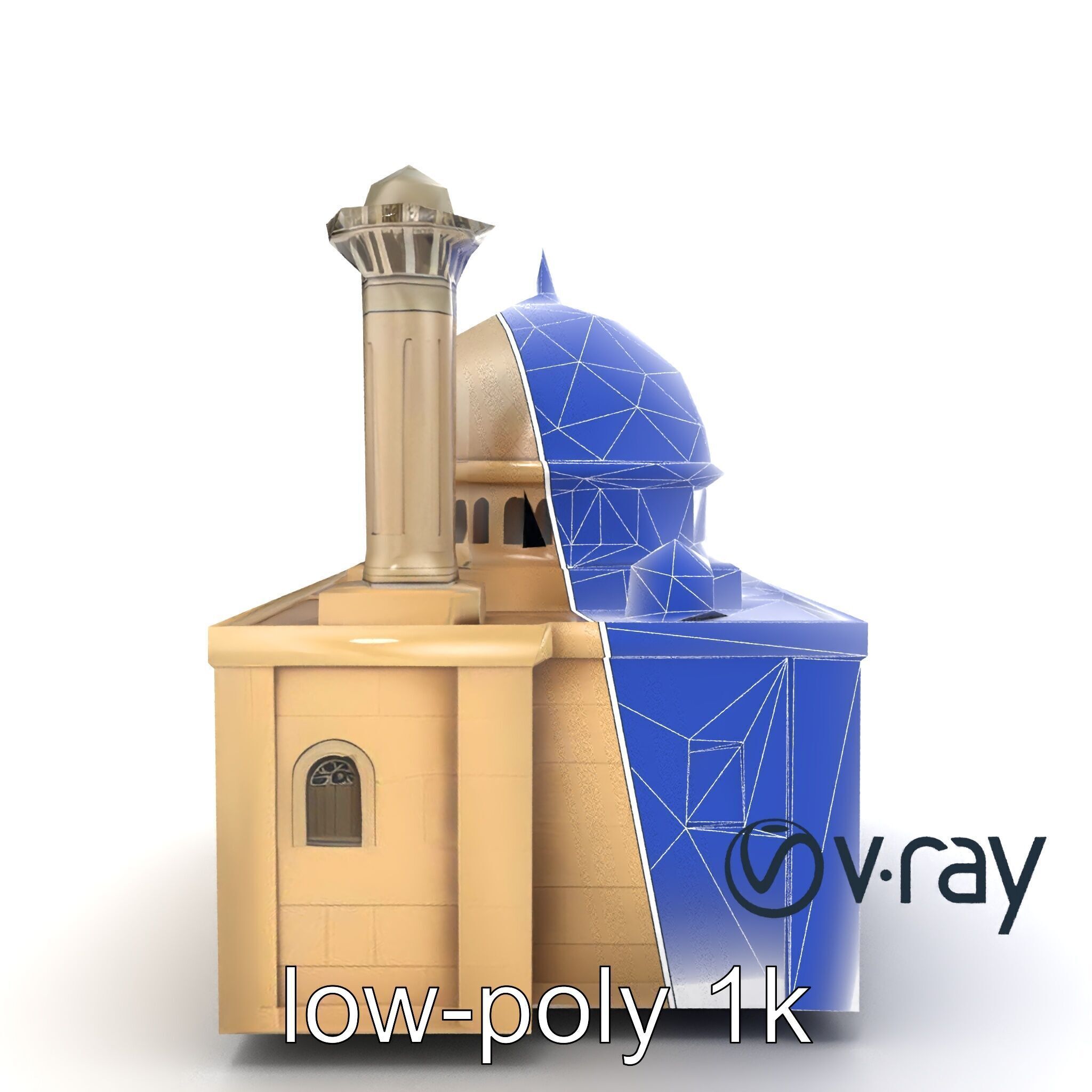 Symmetrical Mosque Arch Design model pack Low-poly 3D model_19