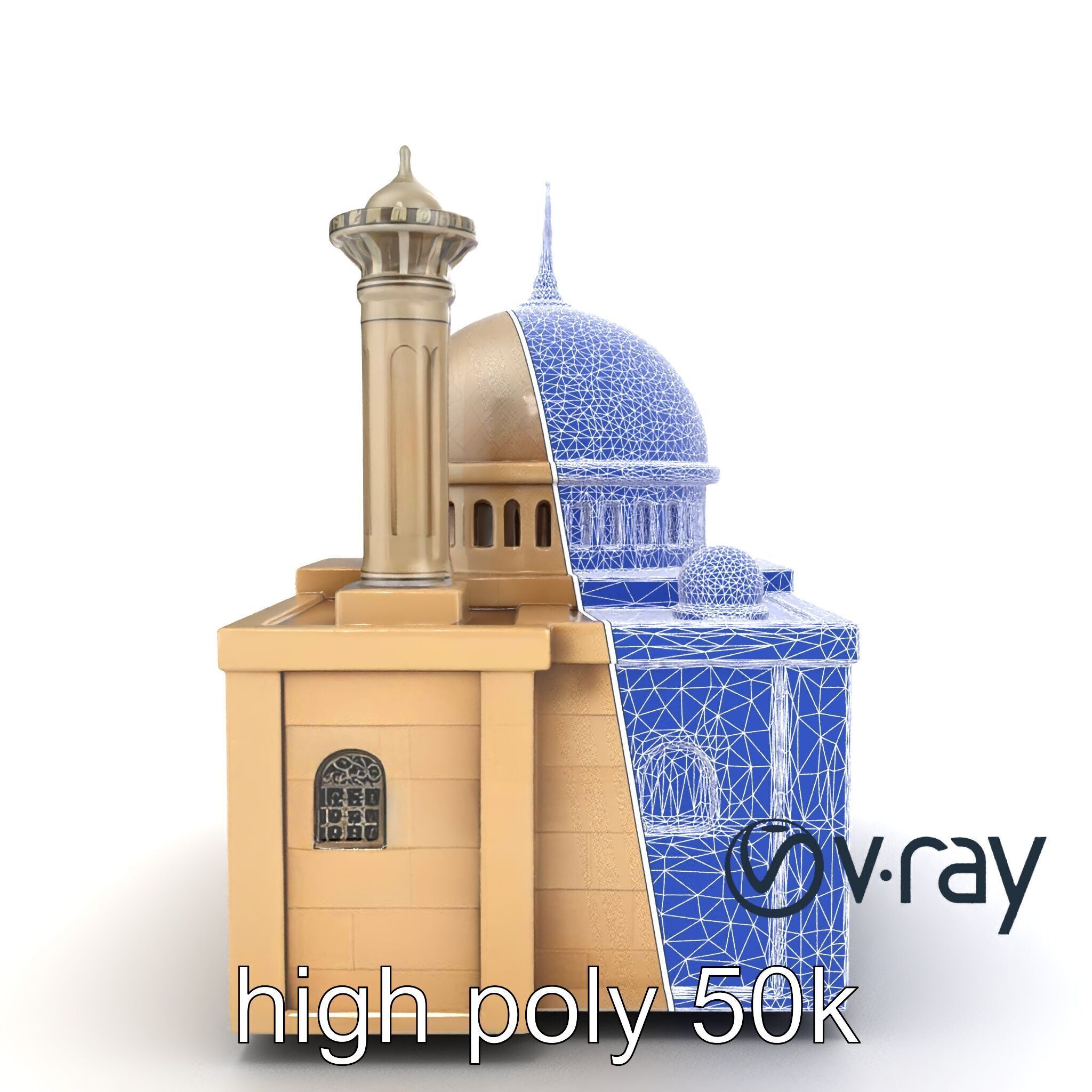 Symmetrical Mosque Arch Design model pack Low-poly 3D model_27