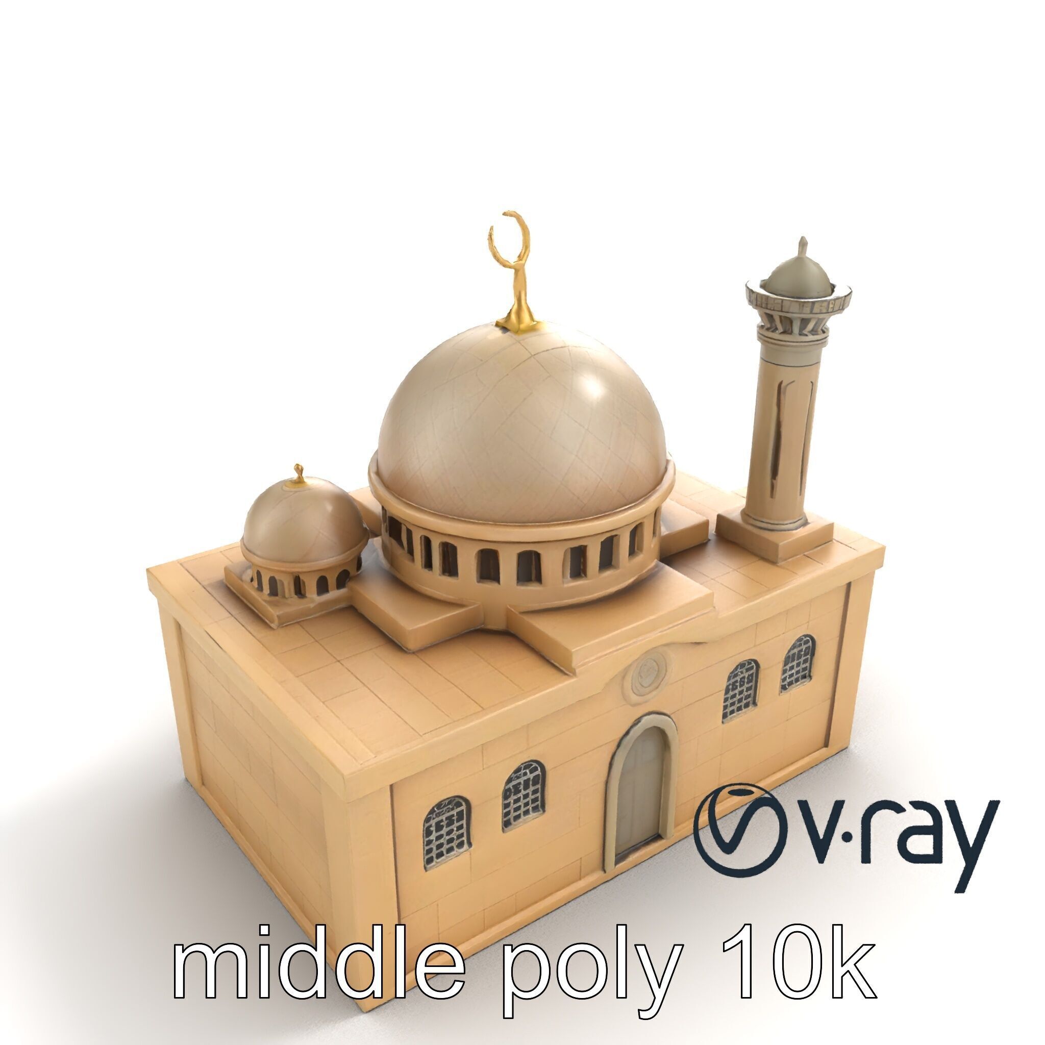 Symmetrical Mosque Arch Design model pack Low-poly 3D model_7