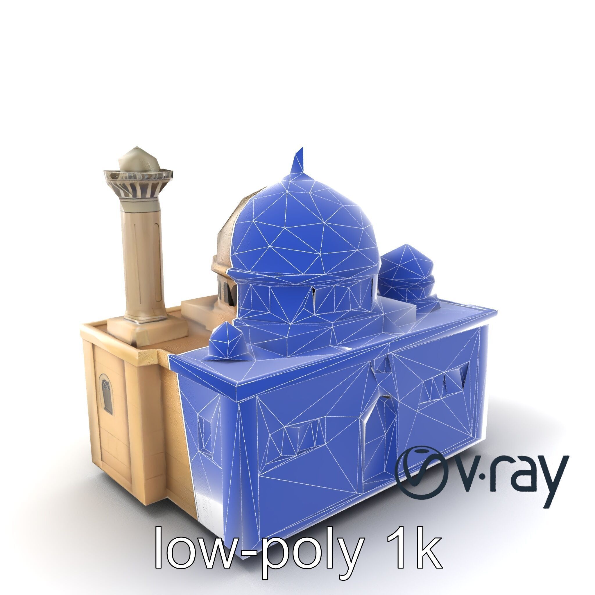 Symmetrical Mosque Arch Design model pack Low-poly 3D model_5