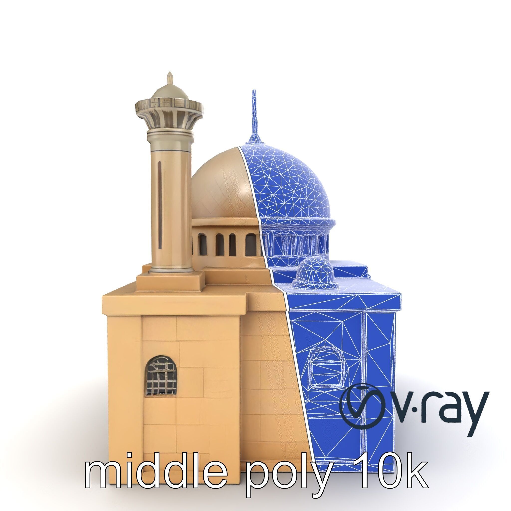 Symmetrical Mosque Arch Design model pack Low-poly 3D model_21