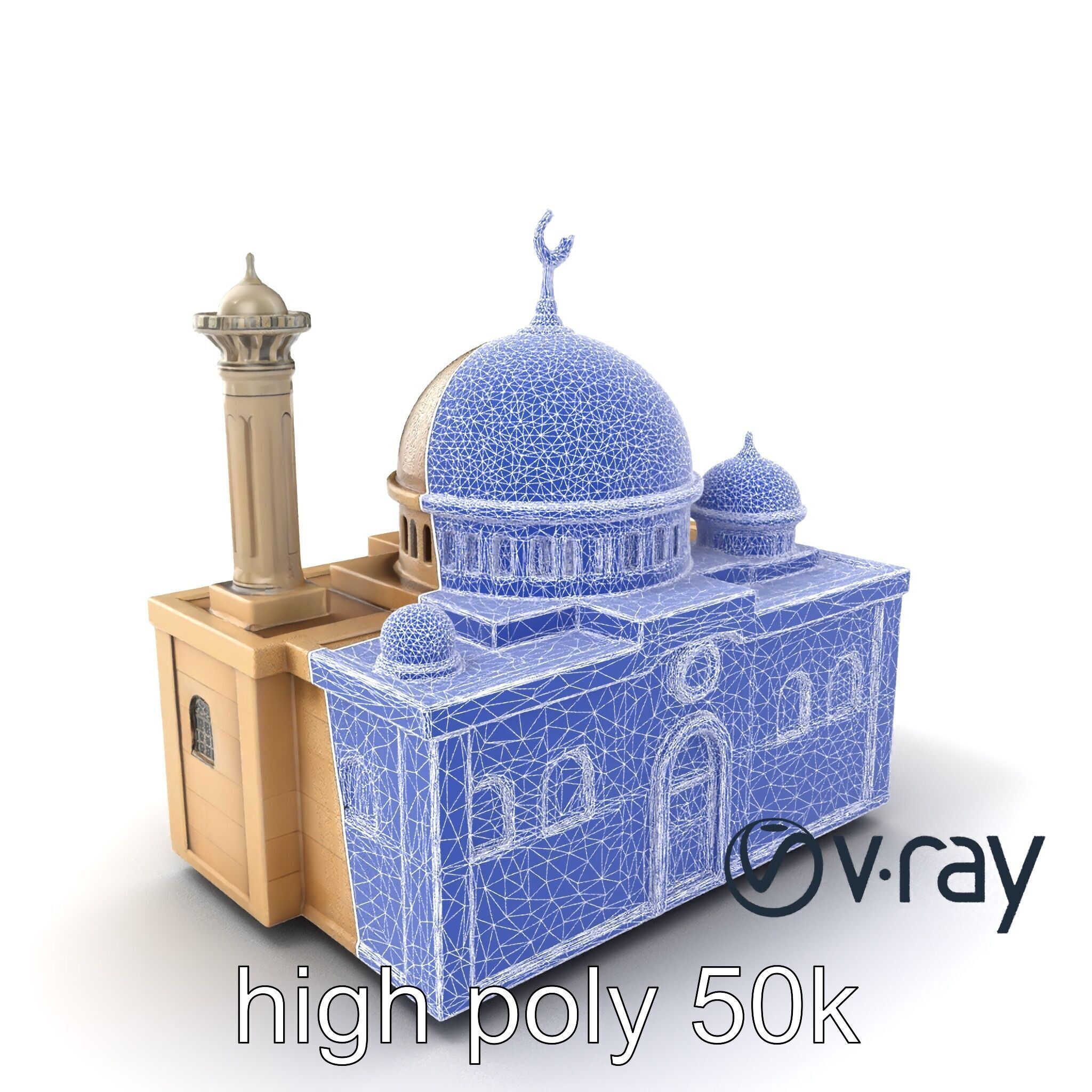 Symmetrical Mosque Arch Design model pack Low-poly 3D model_22