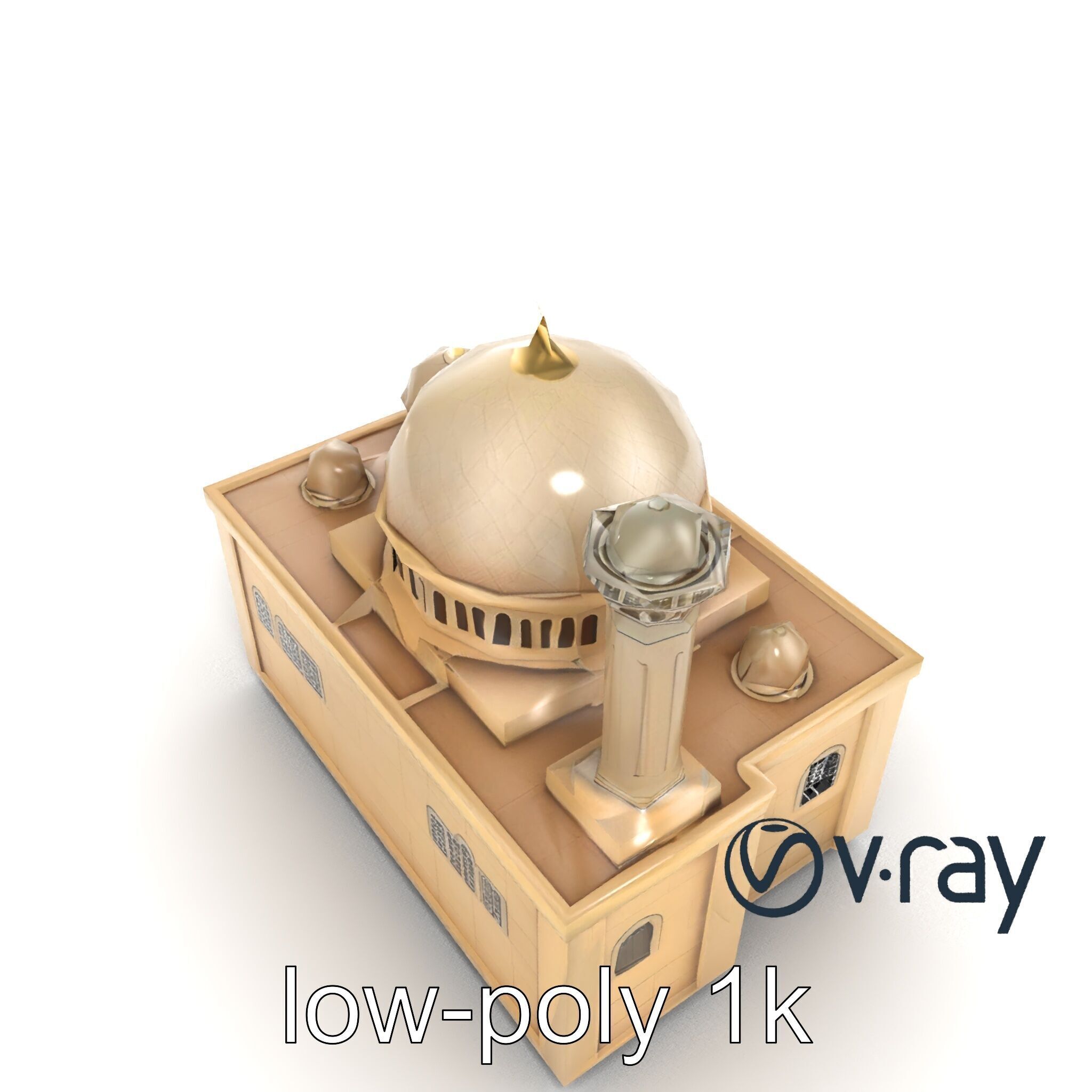 Symmetrical Mosque Arch Design model pack Low-poly 3D model_10