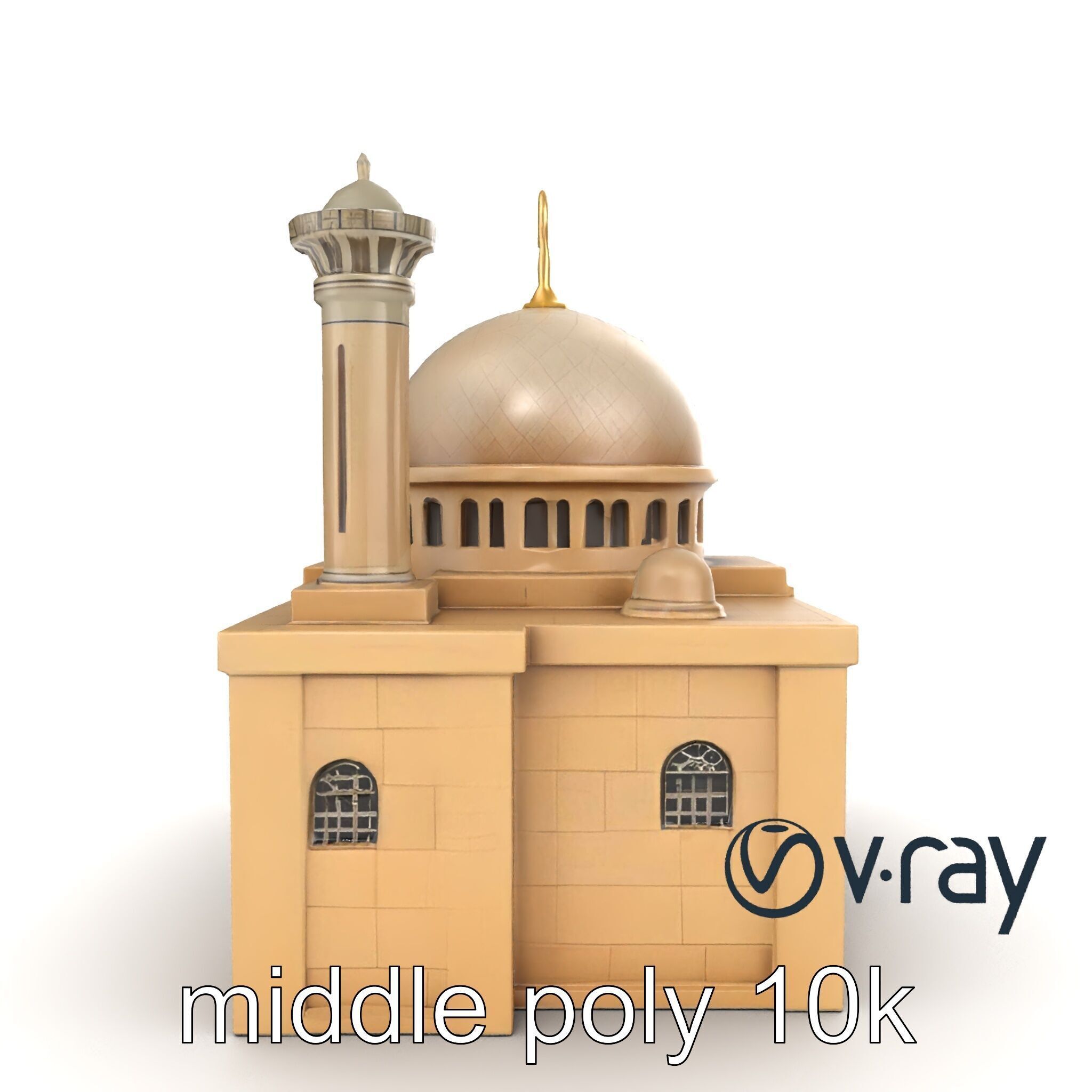 Symmetrical Mosque Arch Design model pack Low-poly 3D model_16