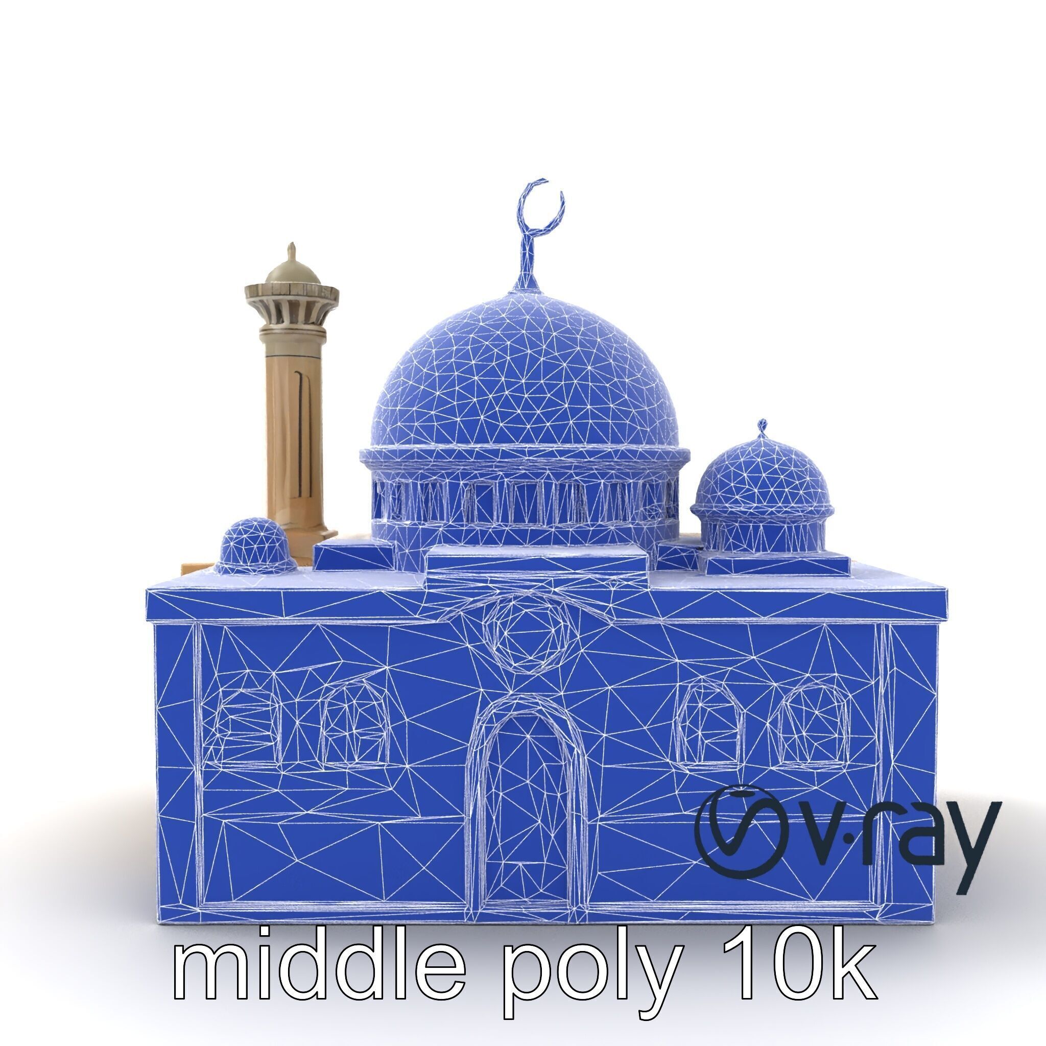 Symmetrical Mosque Arch Design model pack Low-poly 3D model_30