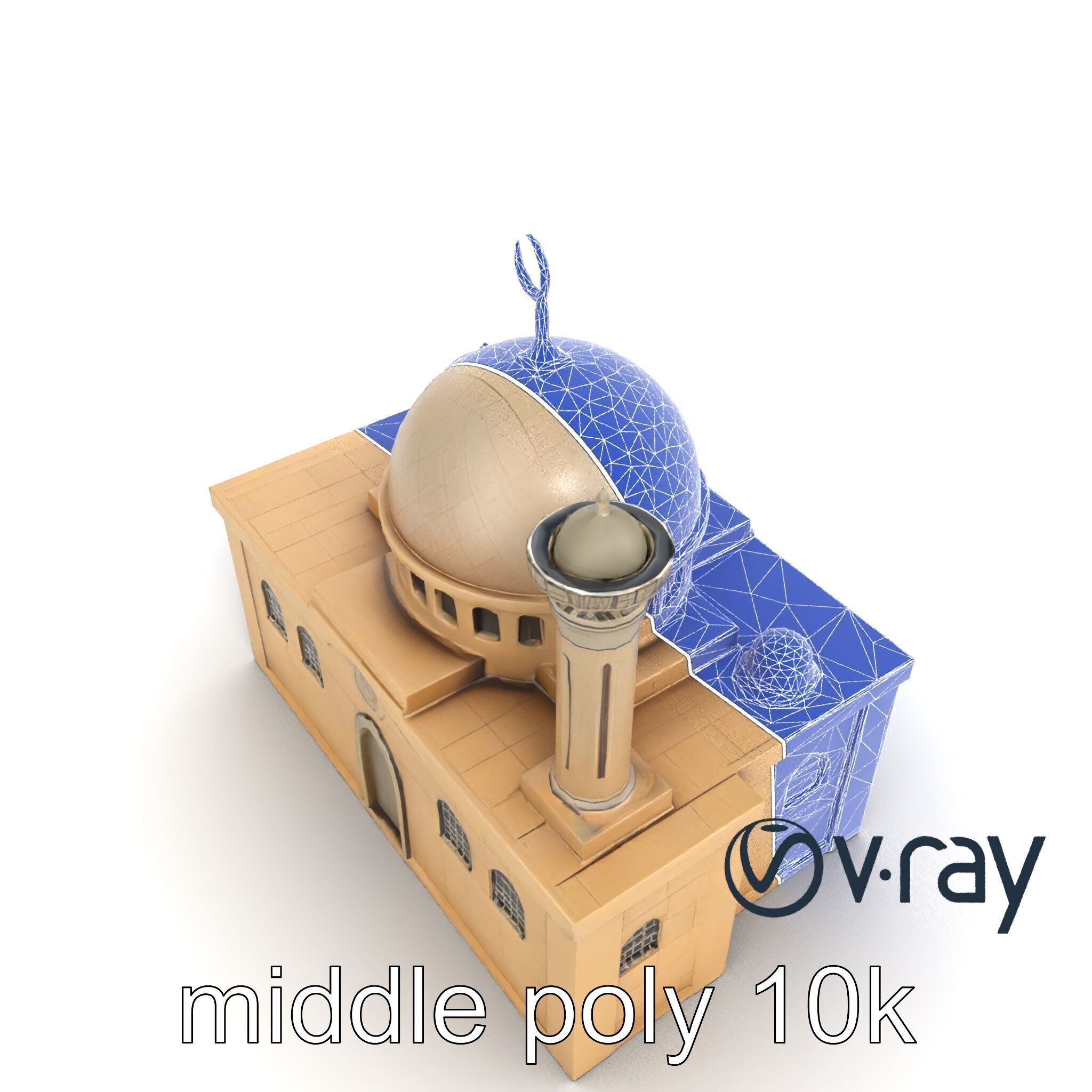 Symmetrical Mosque Arch Design model pack Low-poly 3D model_13