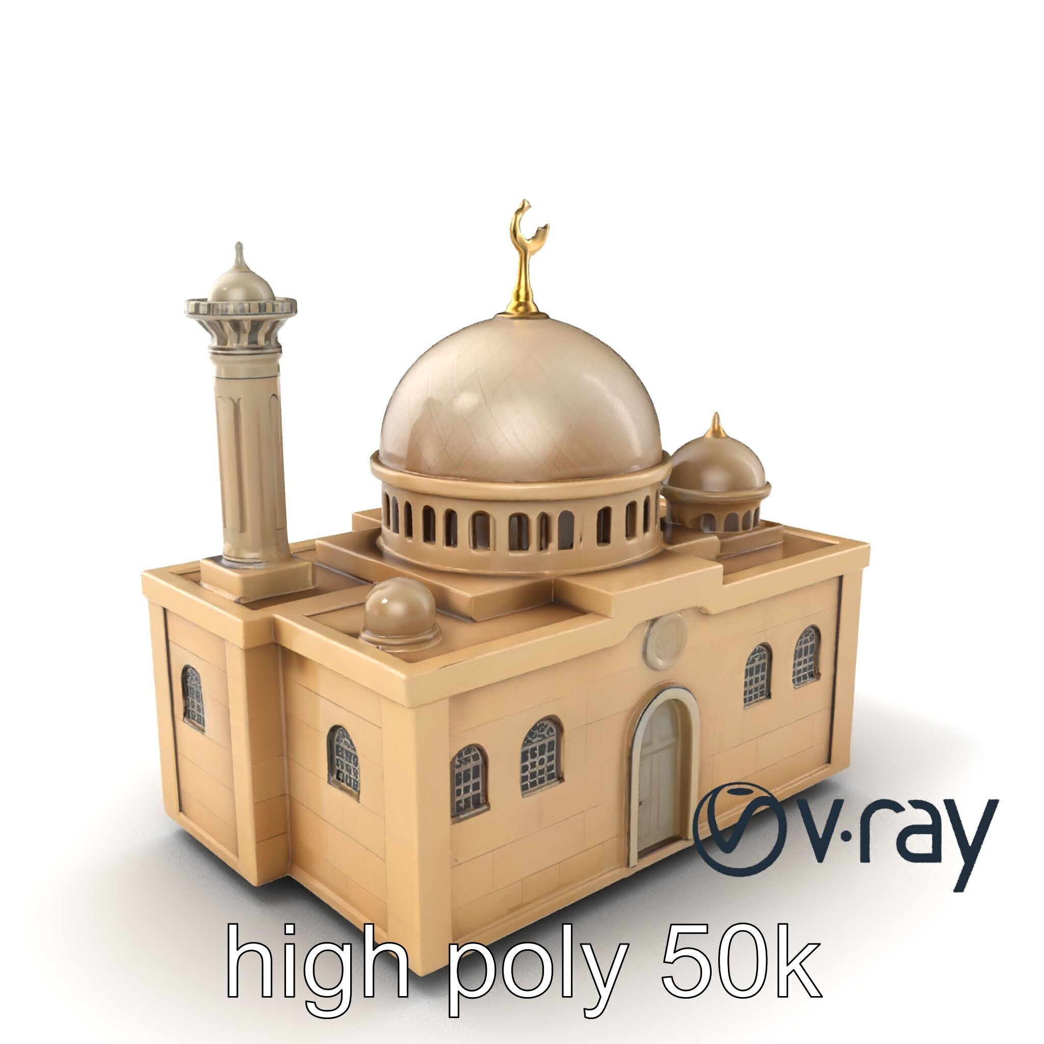 Symmetrical Mosque Arch Design model pack Low-poly 3D model_14