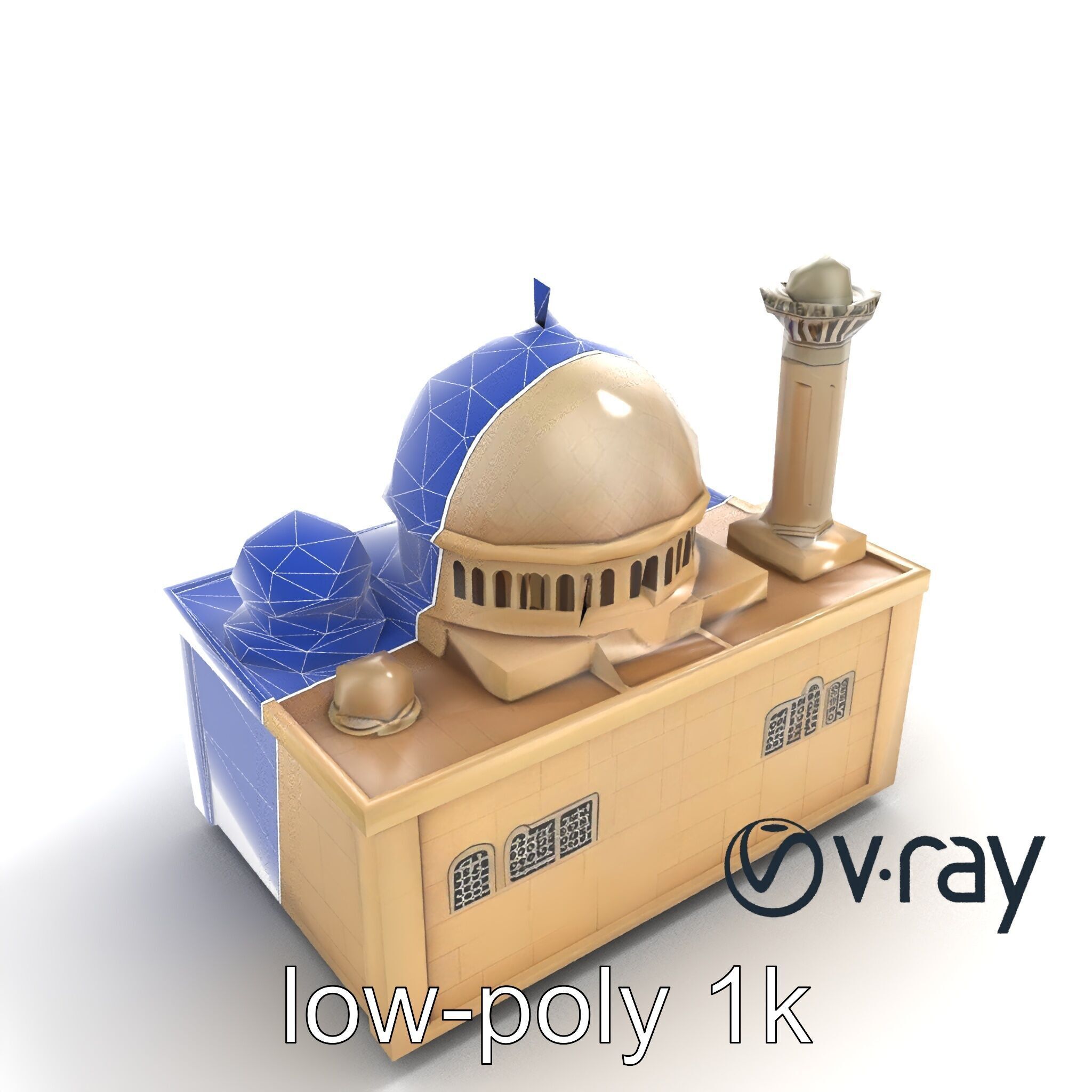 Symmetrical Mosque Arch Design model pack Low-poly 3D model_28