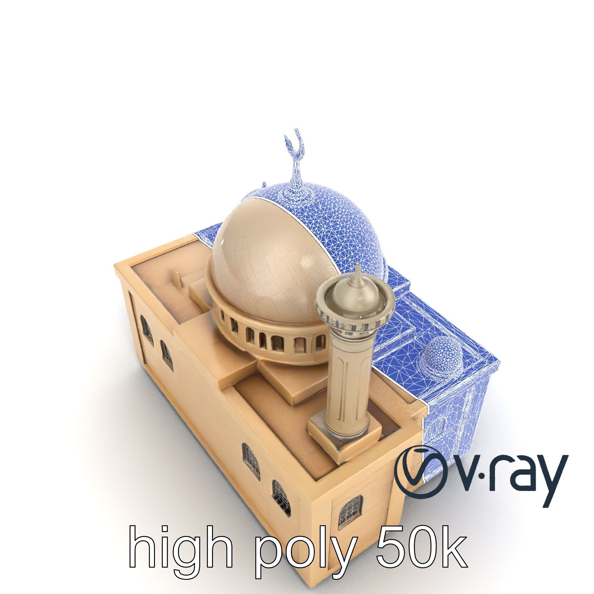 Symmetrical Mosque Arch Design model pack Low-poly 3D model_23