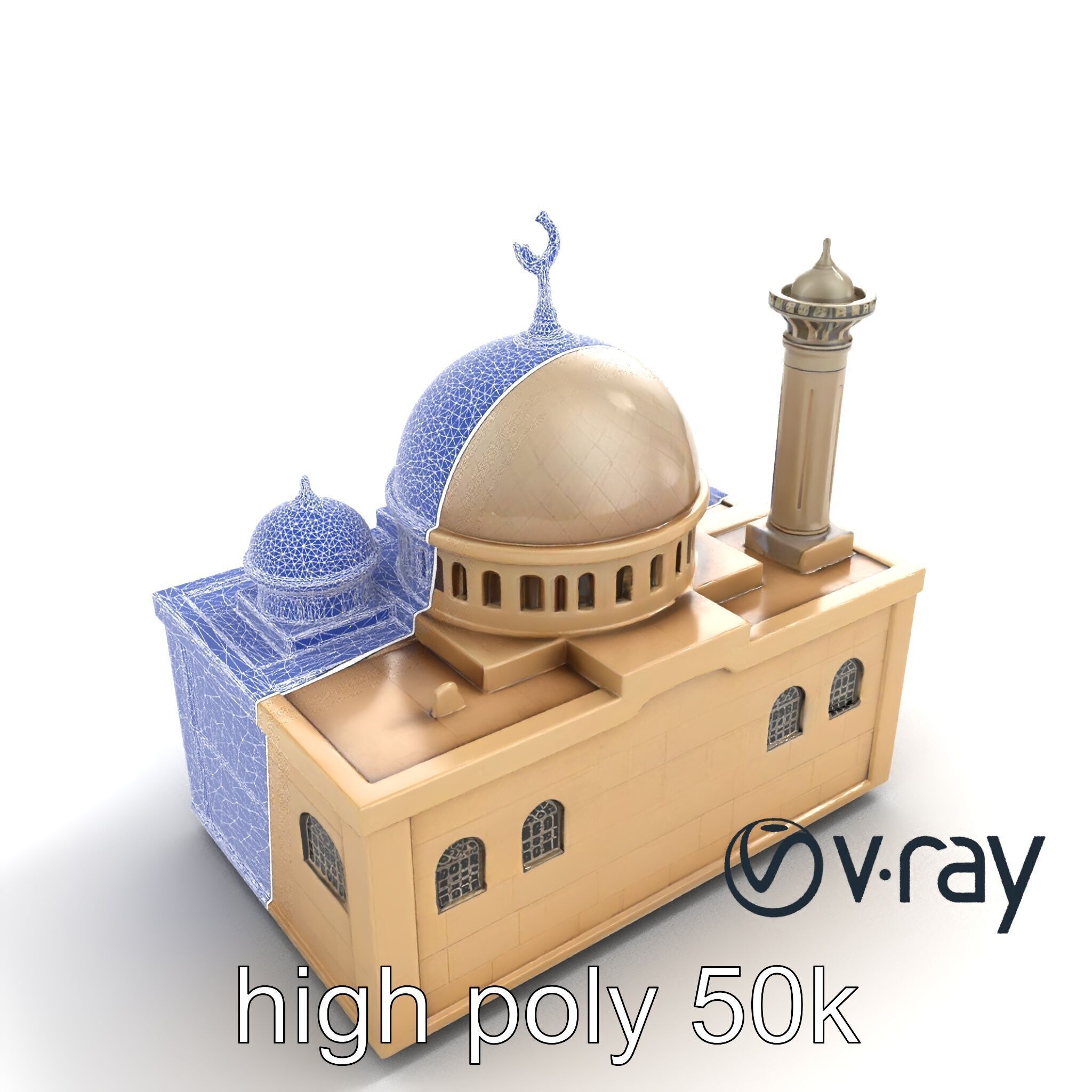 Symmetrical Mosque Arch Design model pack Low-poly 3D model_20