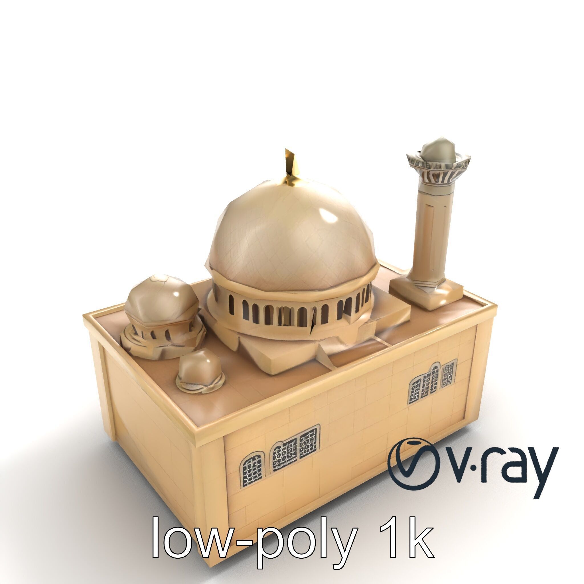 Symmetrical Mosque Arch Design model pack Low-poly 3D model_8