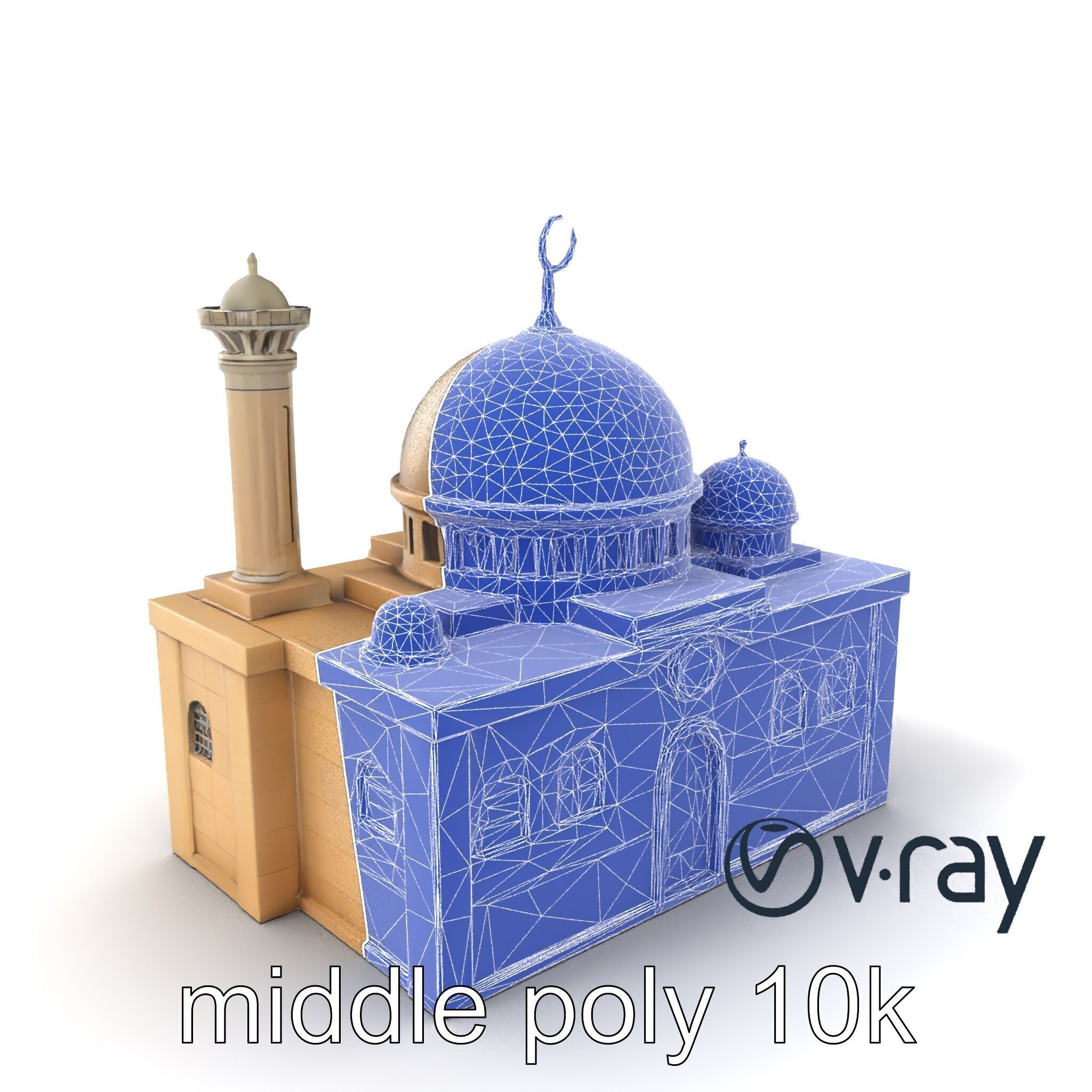 Symmetrical Mosque Arch Design model pack Low-poly 3D model_4