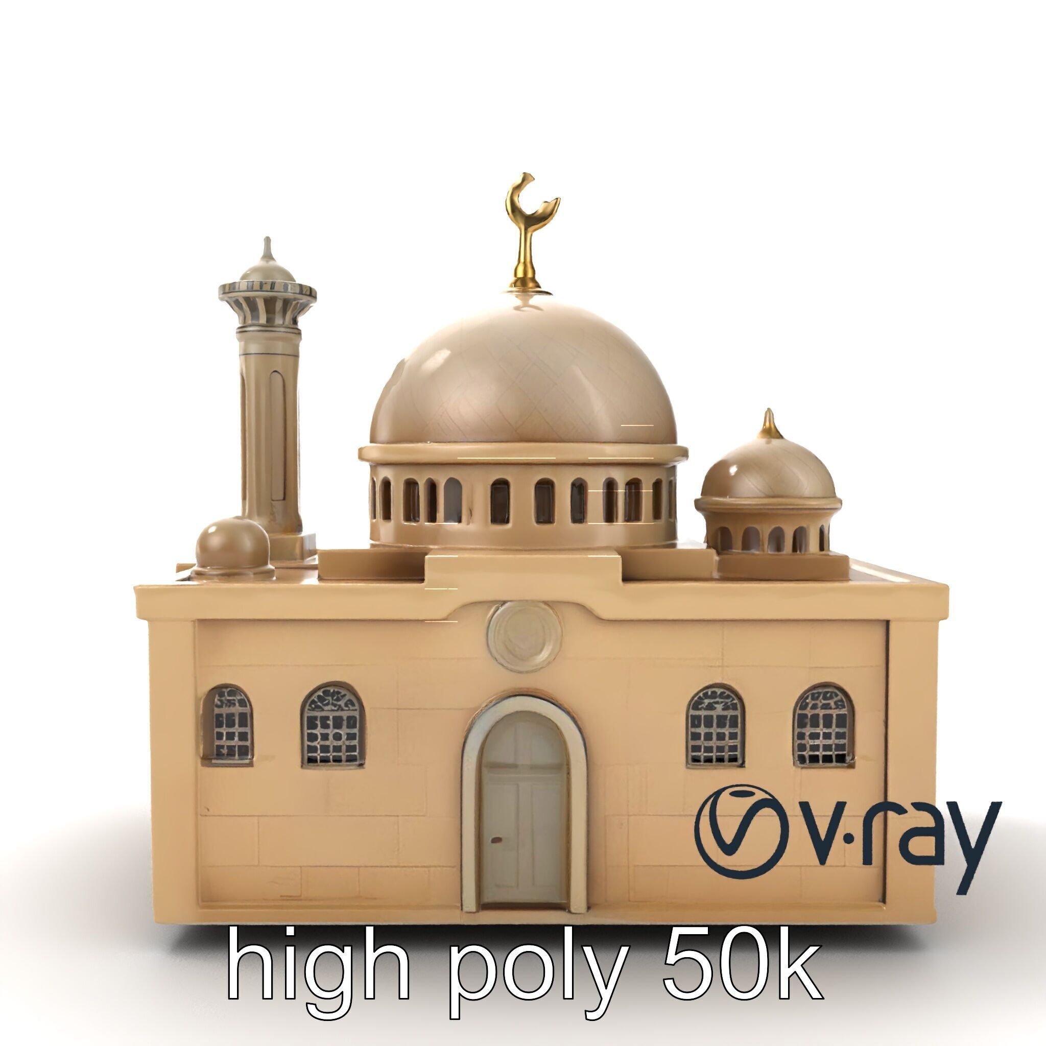 Symmetrical Mosque Arch Design model pack Low-poly 3D model_26