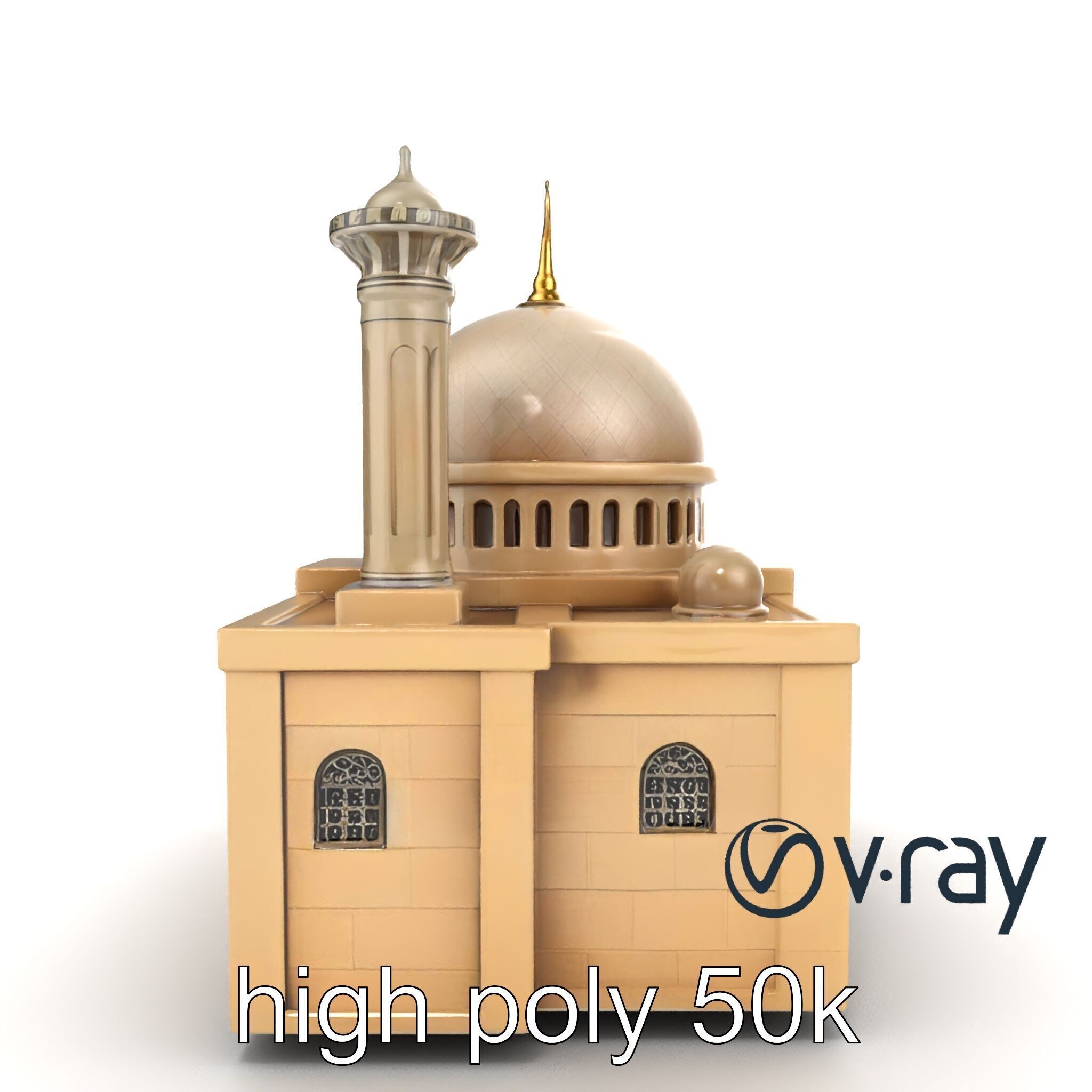 Symmetrical Mosque Arch Design model pack Low-poly 3D model_9