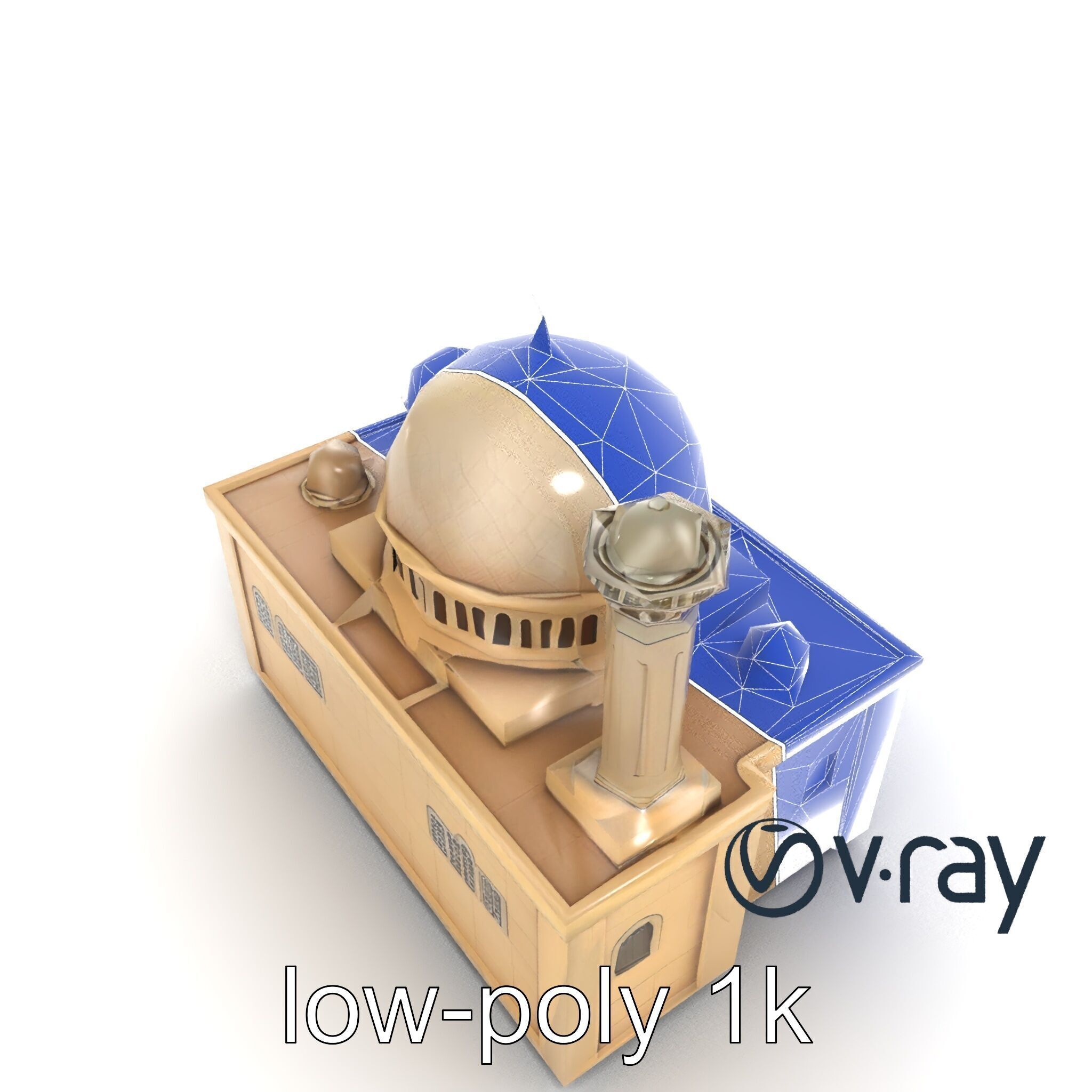 Symmetrical Mosque Arch Design model pack Low-poly 3D model_29