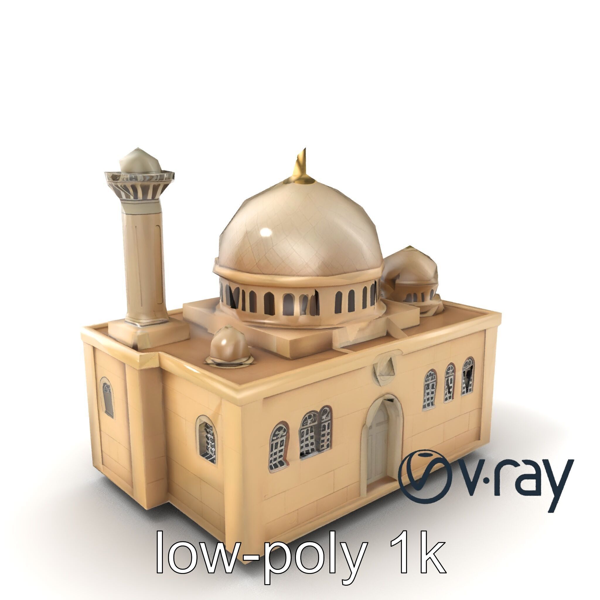 Symmetrical Mosque Arch Design model pack Low-poly 3D model_2