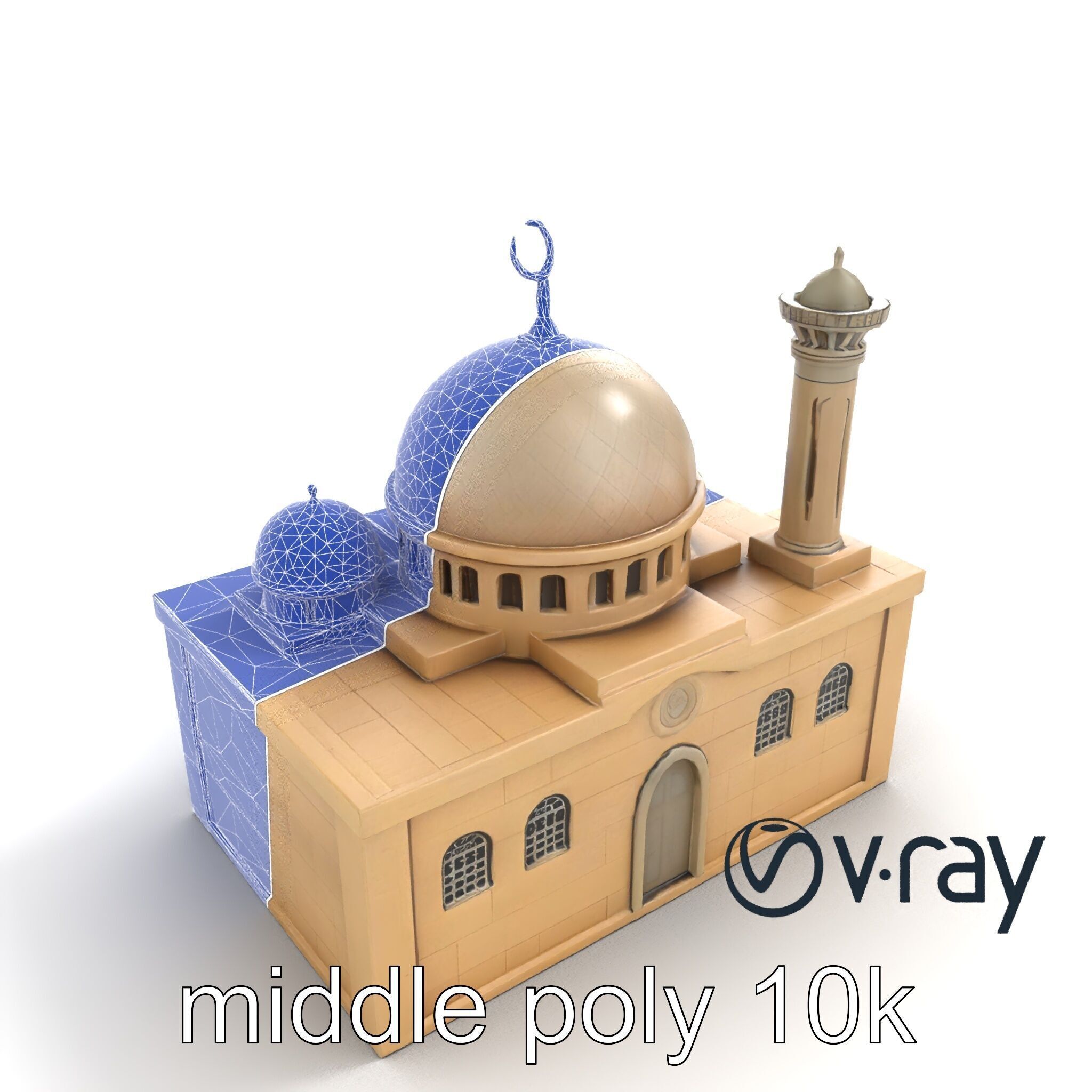 Symmetrical Mosque Arch Design model pack Low-poly 3D model_18