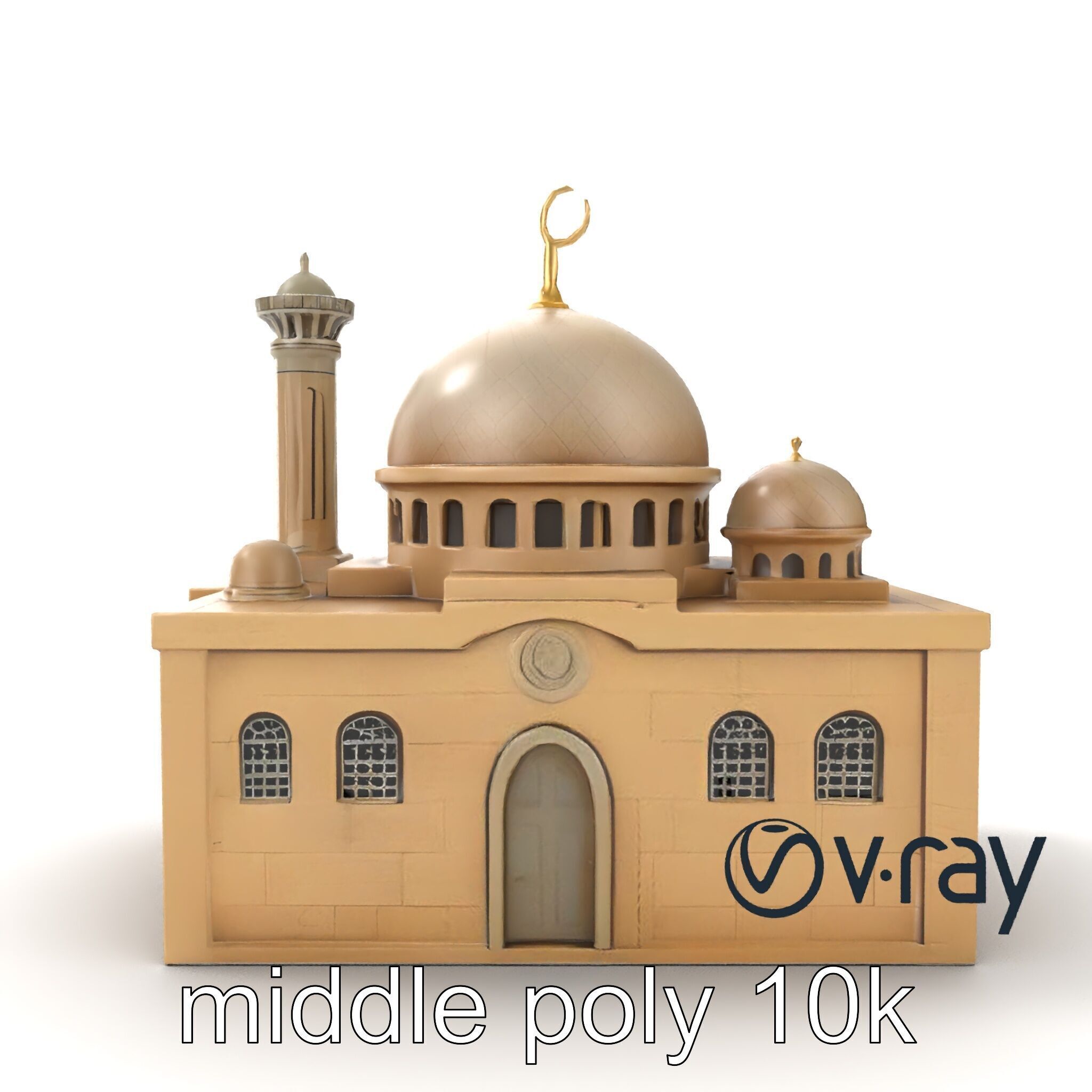 Symmetrical Mosque Arch Design model pack Low-poly 3D model_11