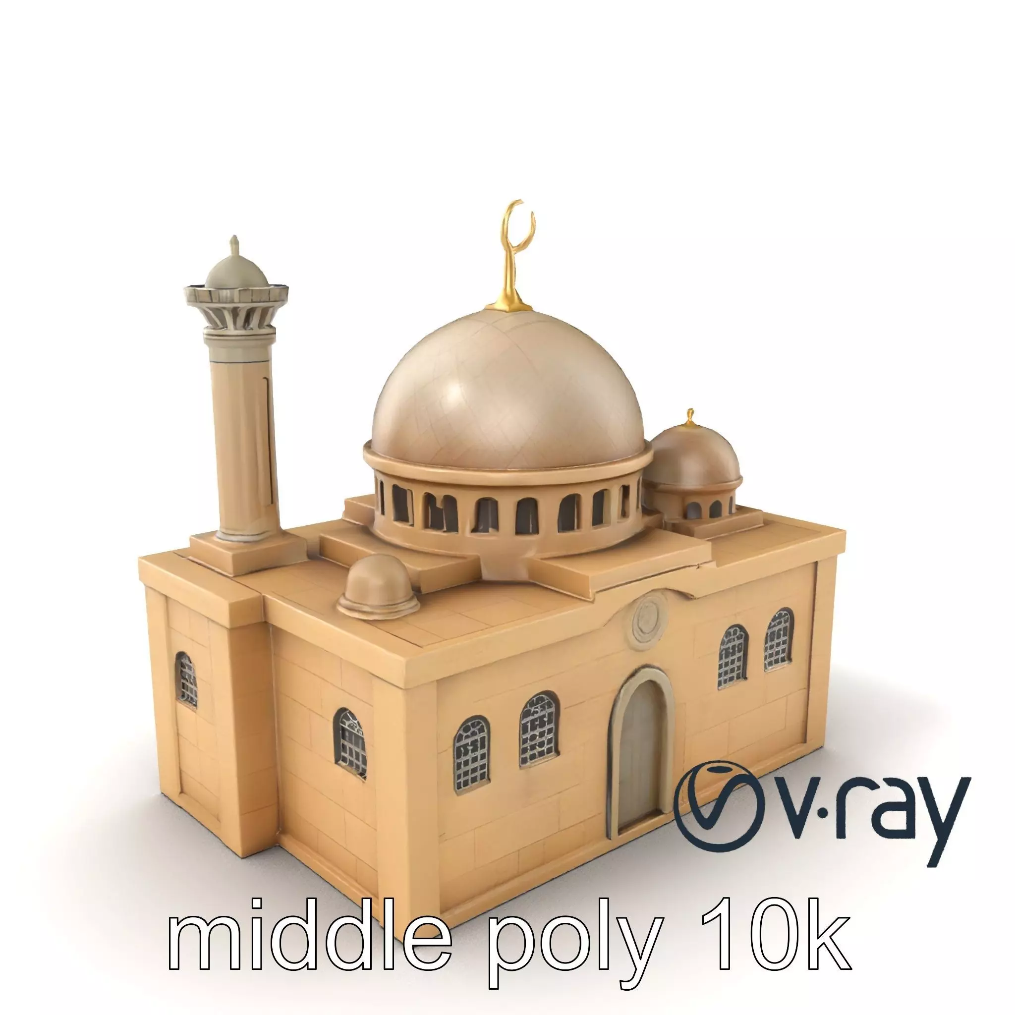 Symmetrical Mosque Arch Design model pack Low-poly 3D model_0
