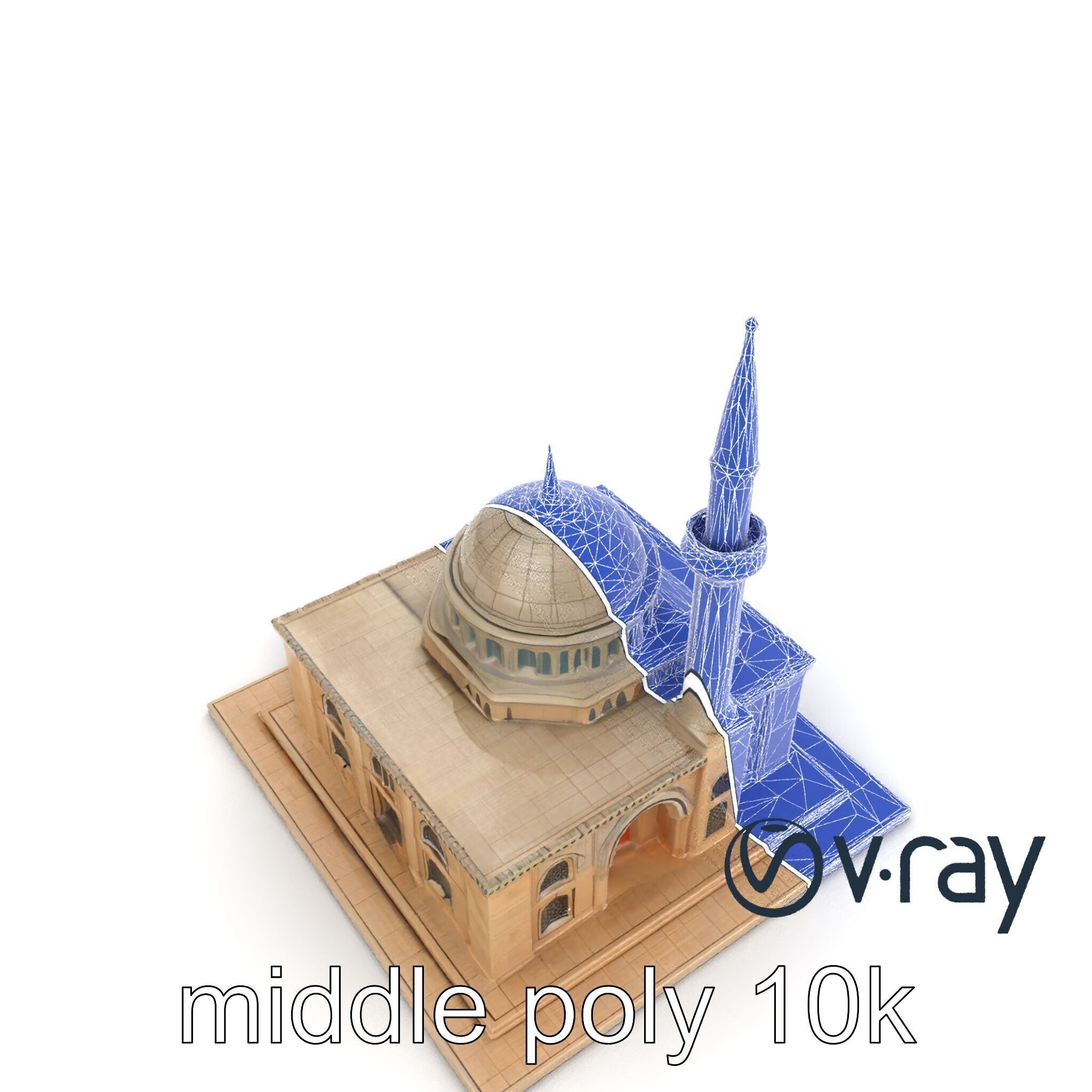 Majestic Mosque with Minaret model pack Low-poly 3D model_15