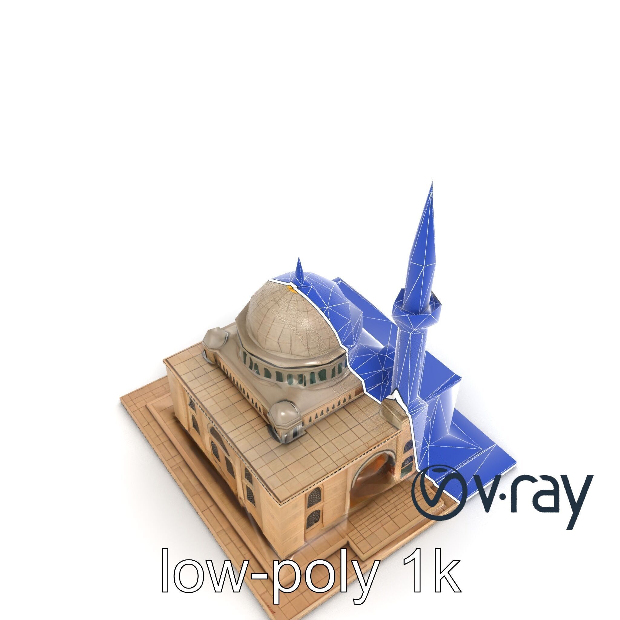 Majestic Mosque with Minaret model pack Low-poly 3D model_25