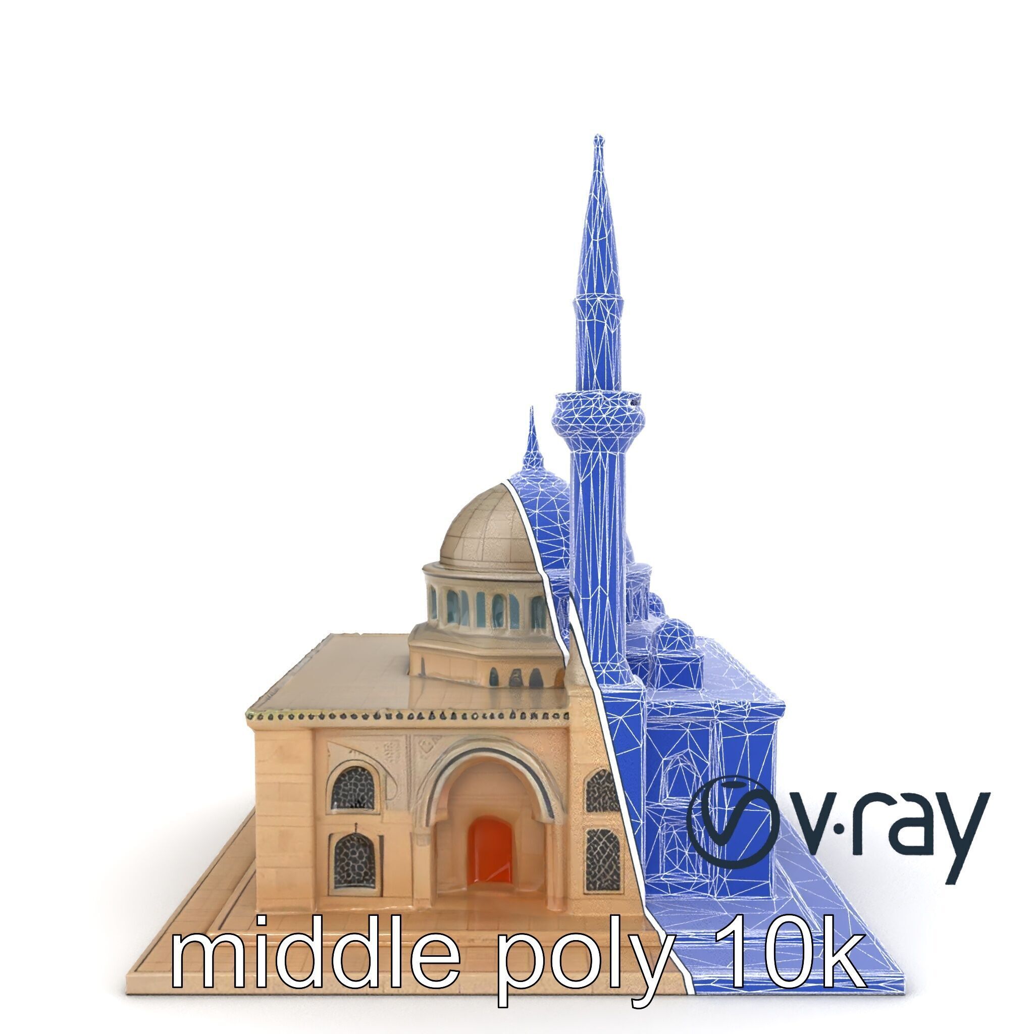 Majestic Mosque with Minaret model pack Low-poly 3D model_27