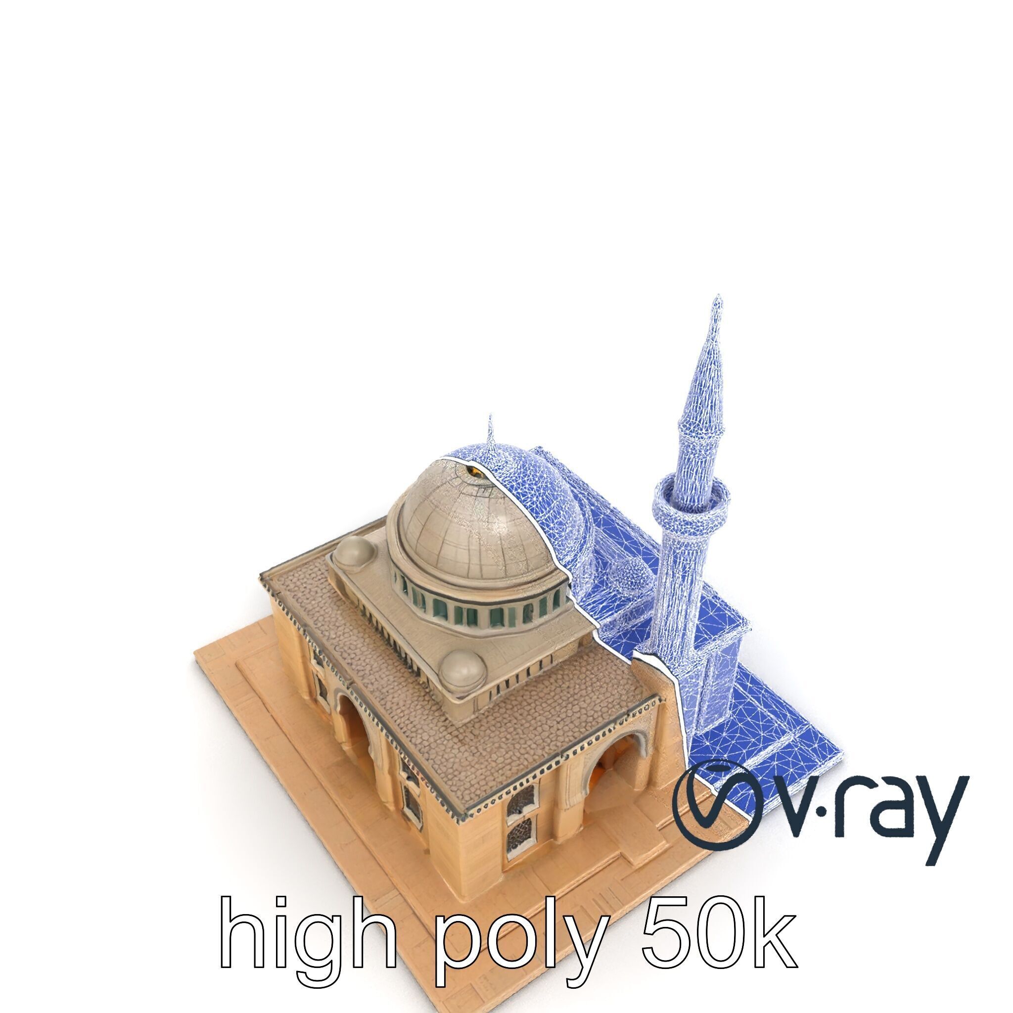 Majestic Mosque with Minaret model pack Low-poly 3D model_24