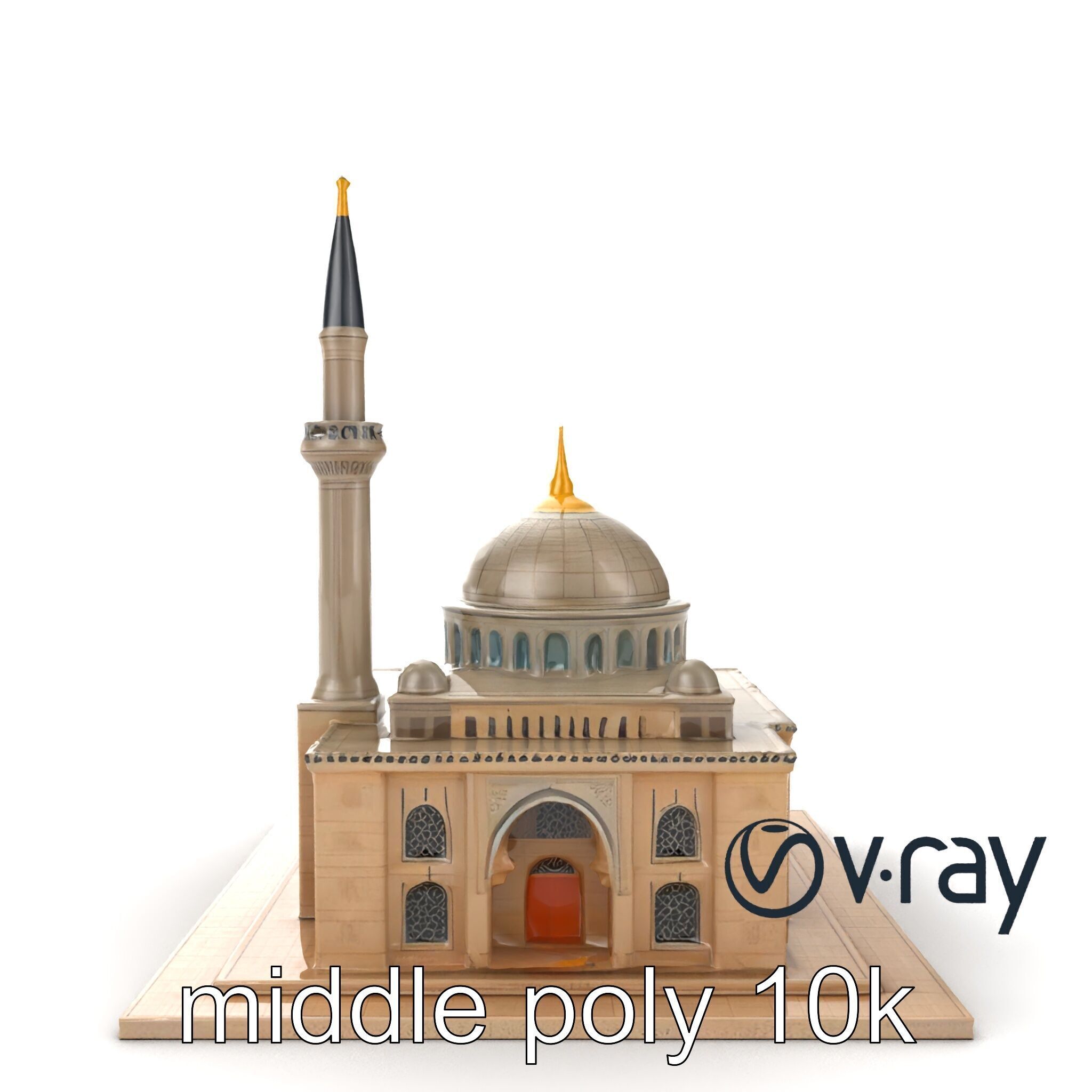 Majestic Mosque with Minaret model pack Low-poly 3D model_21