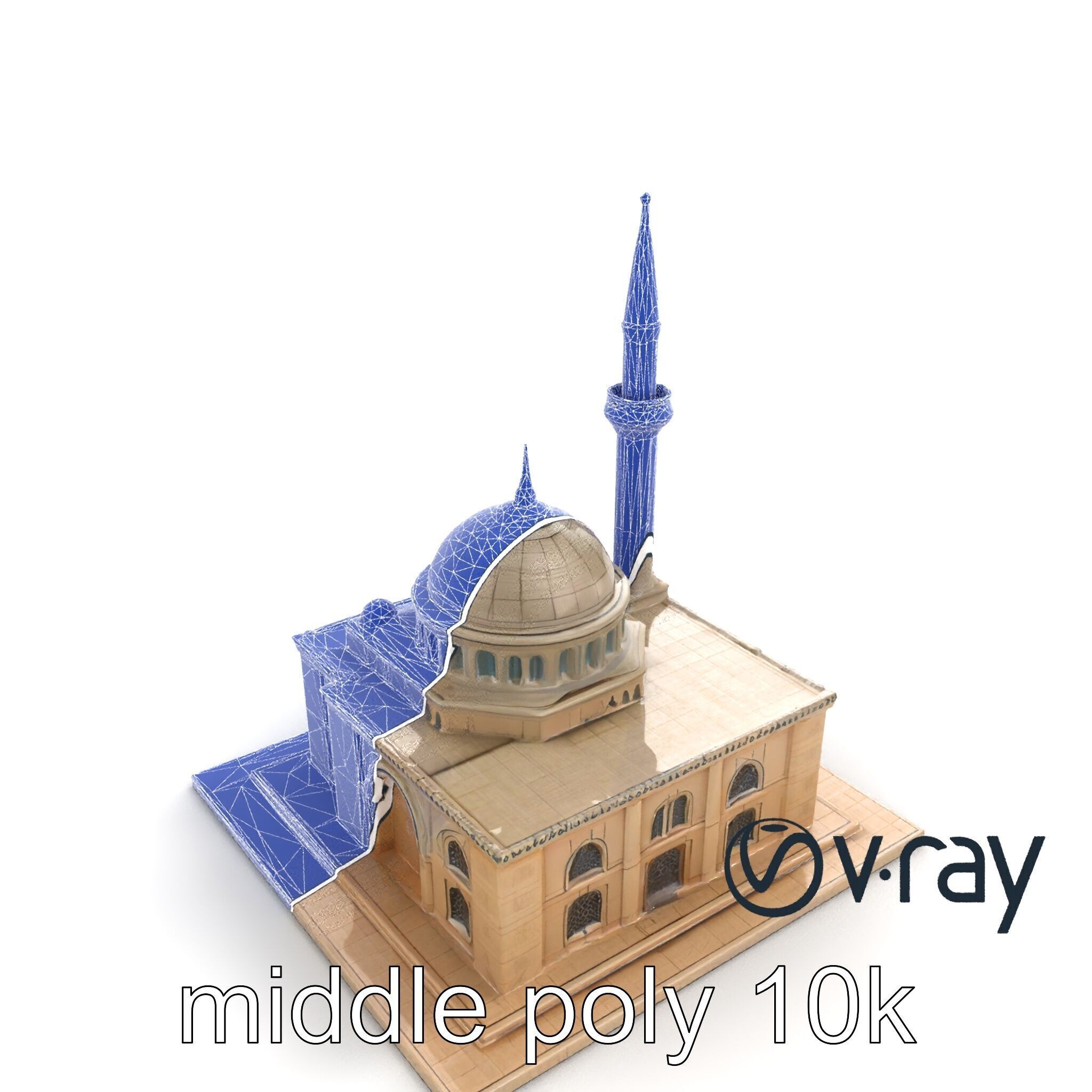 Majestic Mosque with Minaret model pack Low-poly 3D model_10