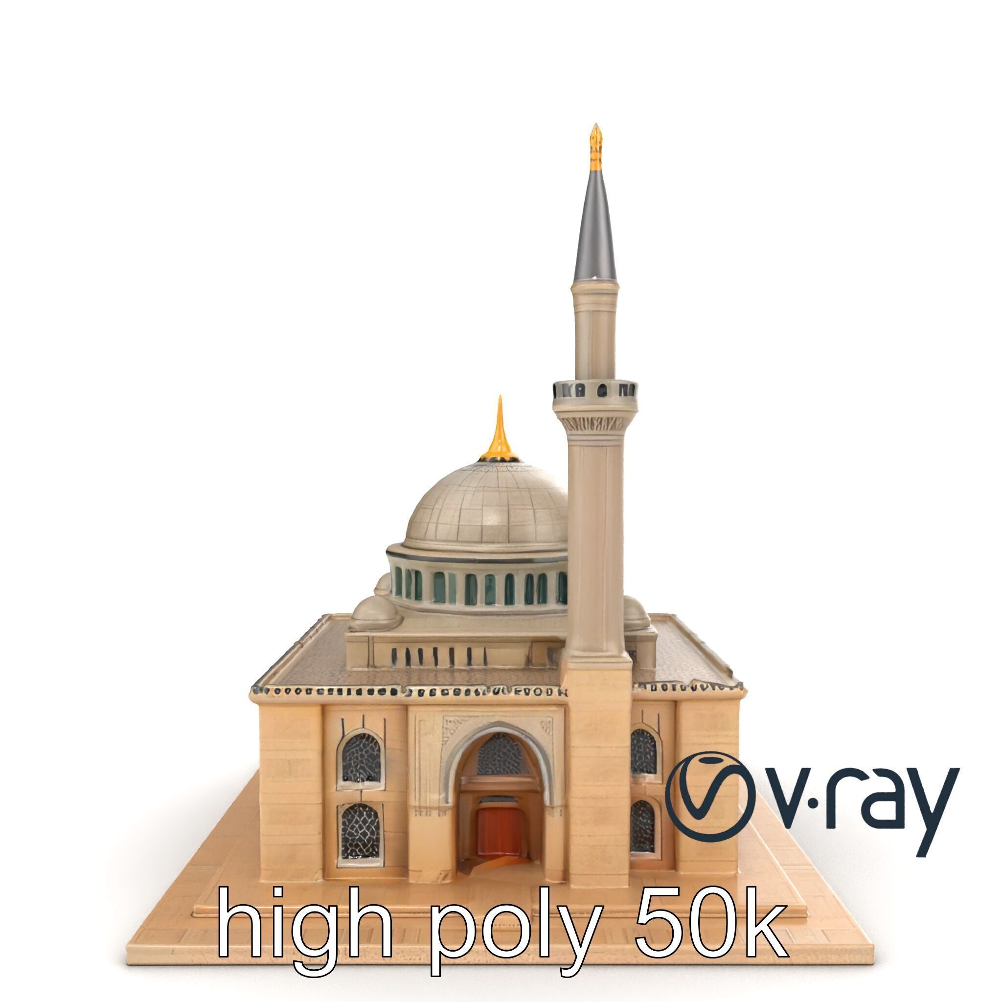 Majestic Mosque with Minaret model pack Low-poly 3D model_29