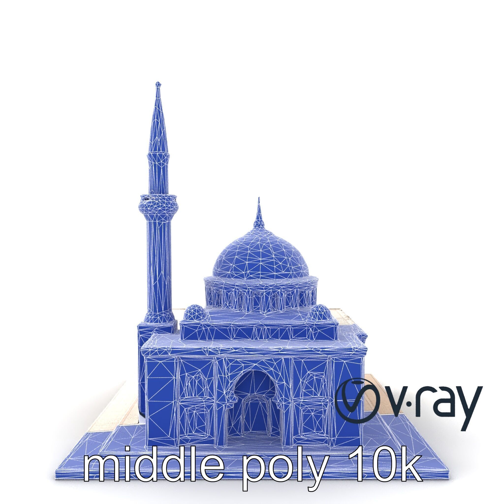 Majestic Mosque with Minaret model pack Low-poly 3D model_31