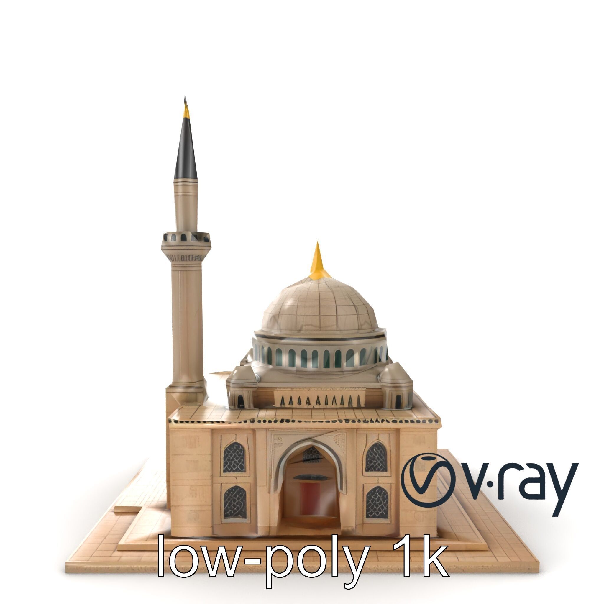 Majestic Mosque with Minaret model pack Low-poly 3D model_20