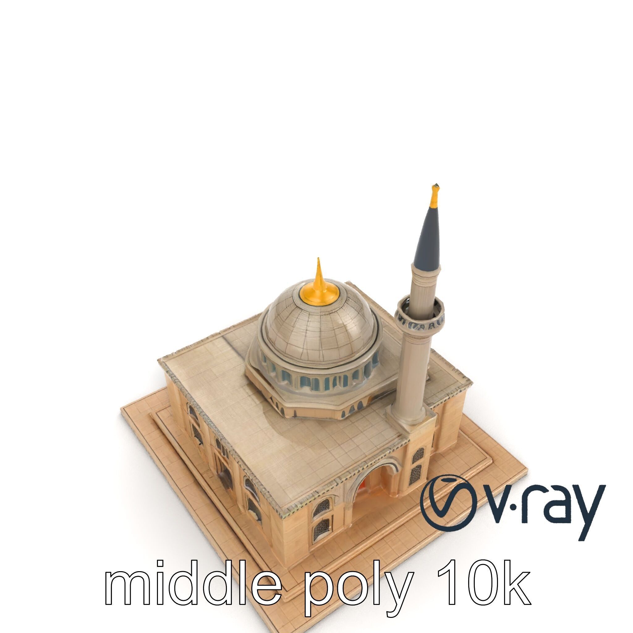 Majestic Mosque with Minaret model pack Low-poly 3D model_14