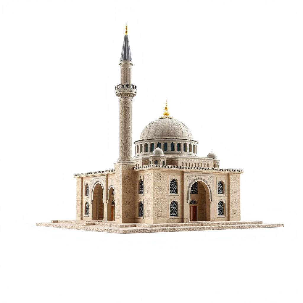 Majestic Mosque with Minaret model pack Low-poly 3D model_3