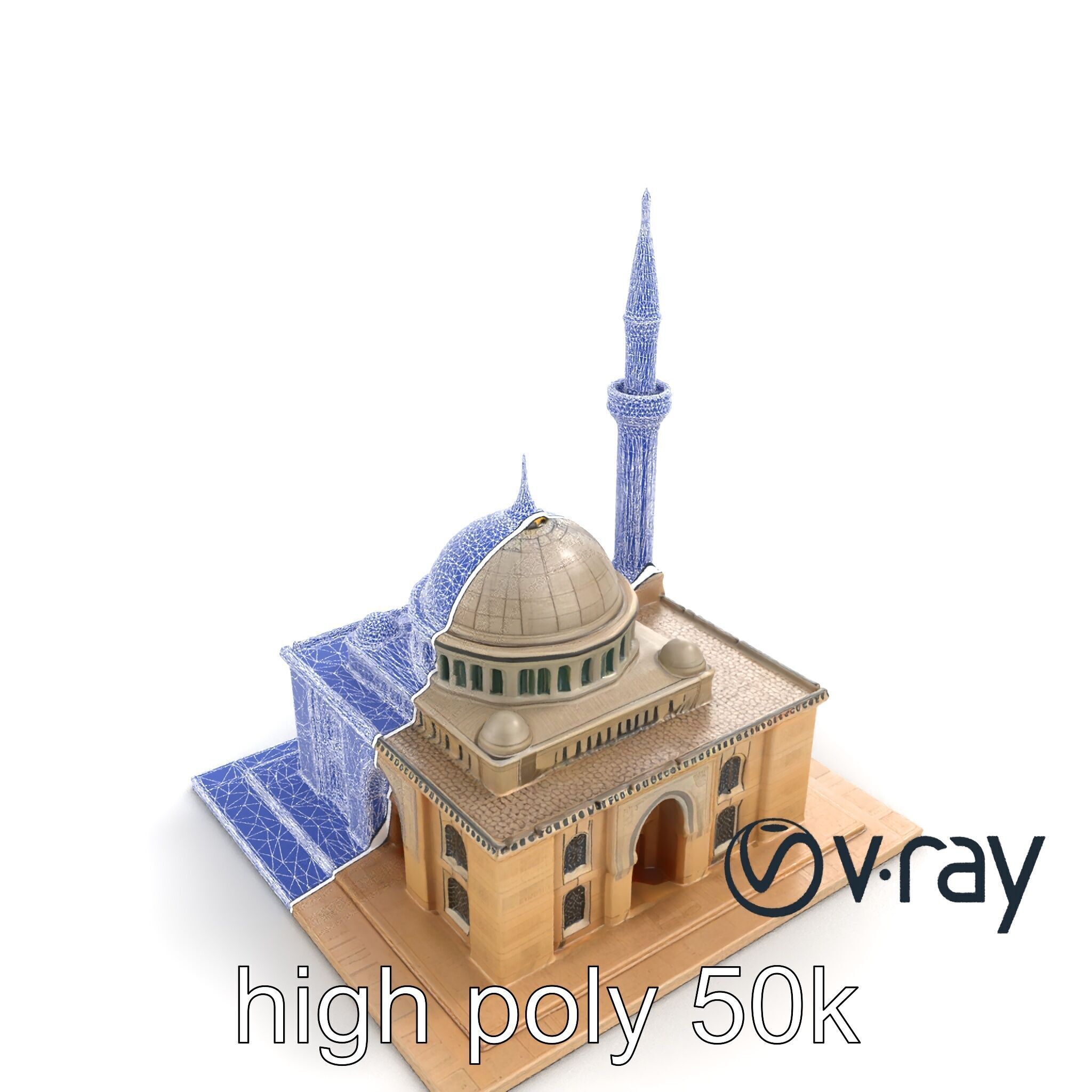 Majestic Mosque with Minaret model pack Low-poly 3D model_26
