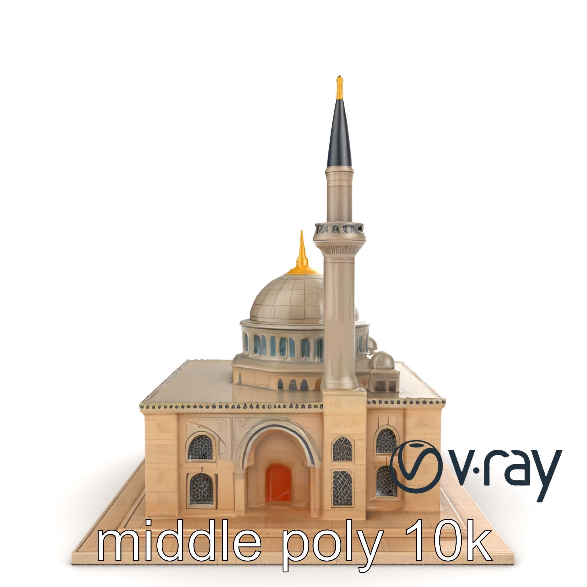 Majestic Mosque with Minaret model pack Low-poly 3D model_17